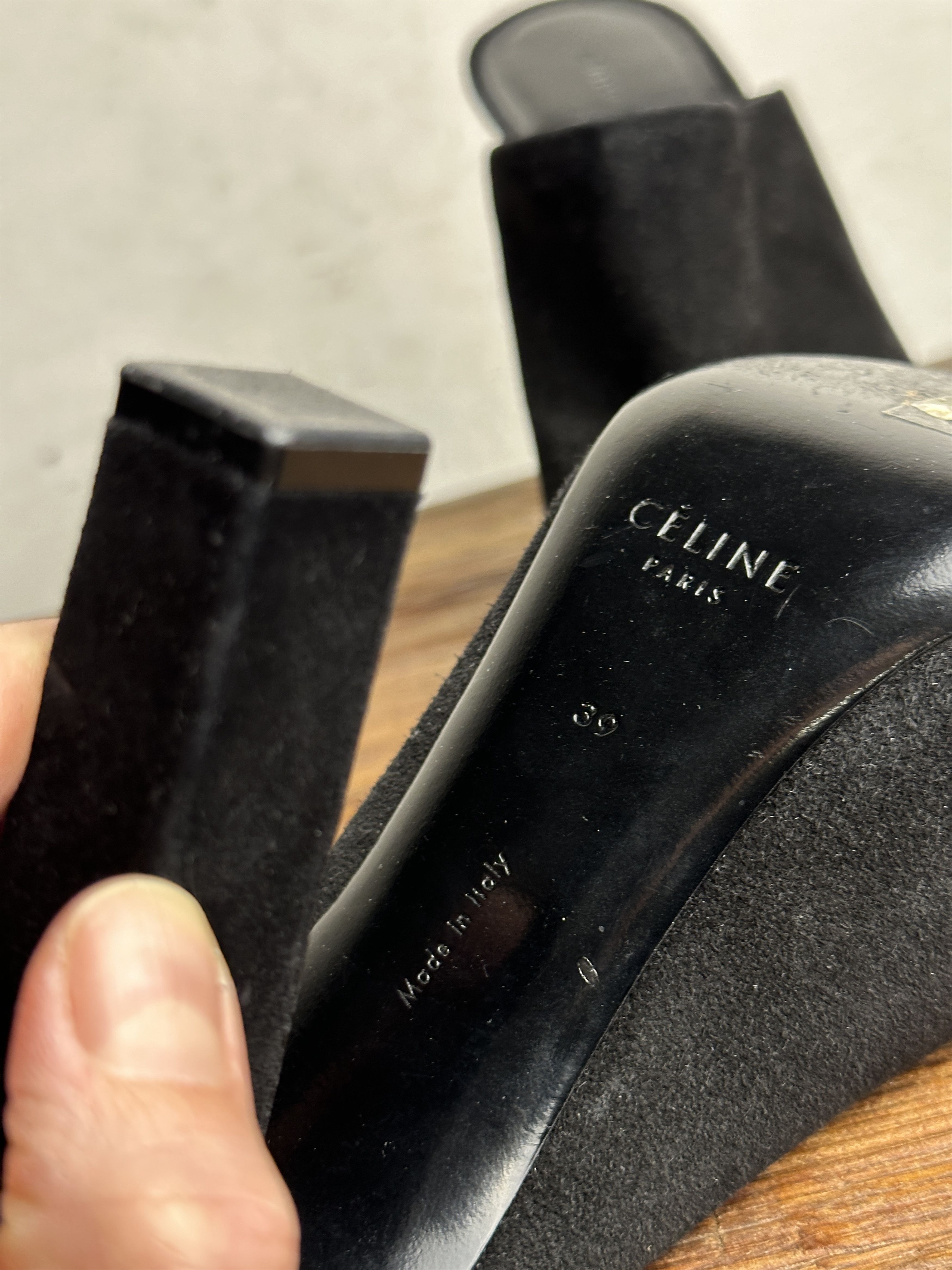 Celine Old Celine Open Toe Suede Mules Size US 8 / IT 38 - 7 Thumbnail