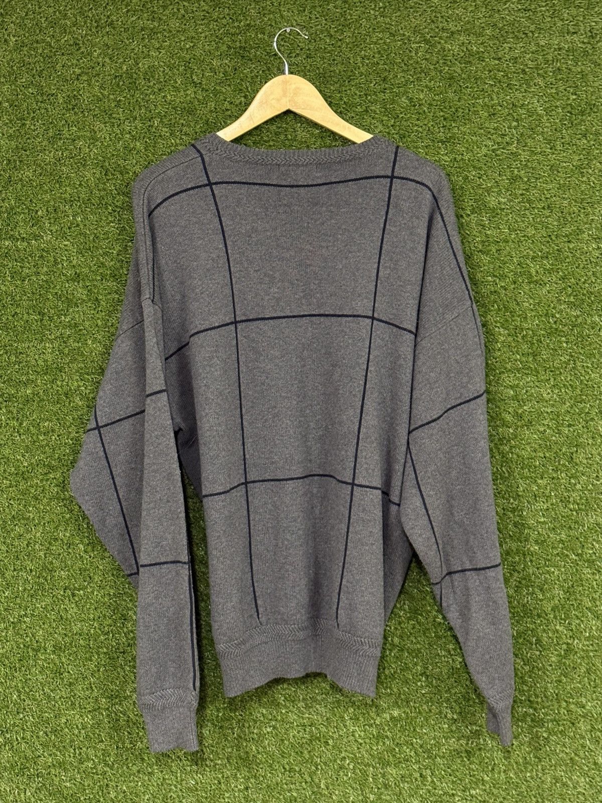 Nautica Vintage Nautica Grey Knit Grid Graph Logo Sweater XXL 2XL Size US XXL / EU 58 / 5 - 5 Thumbnail