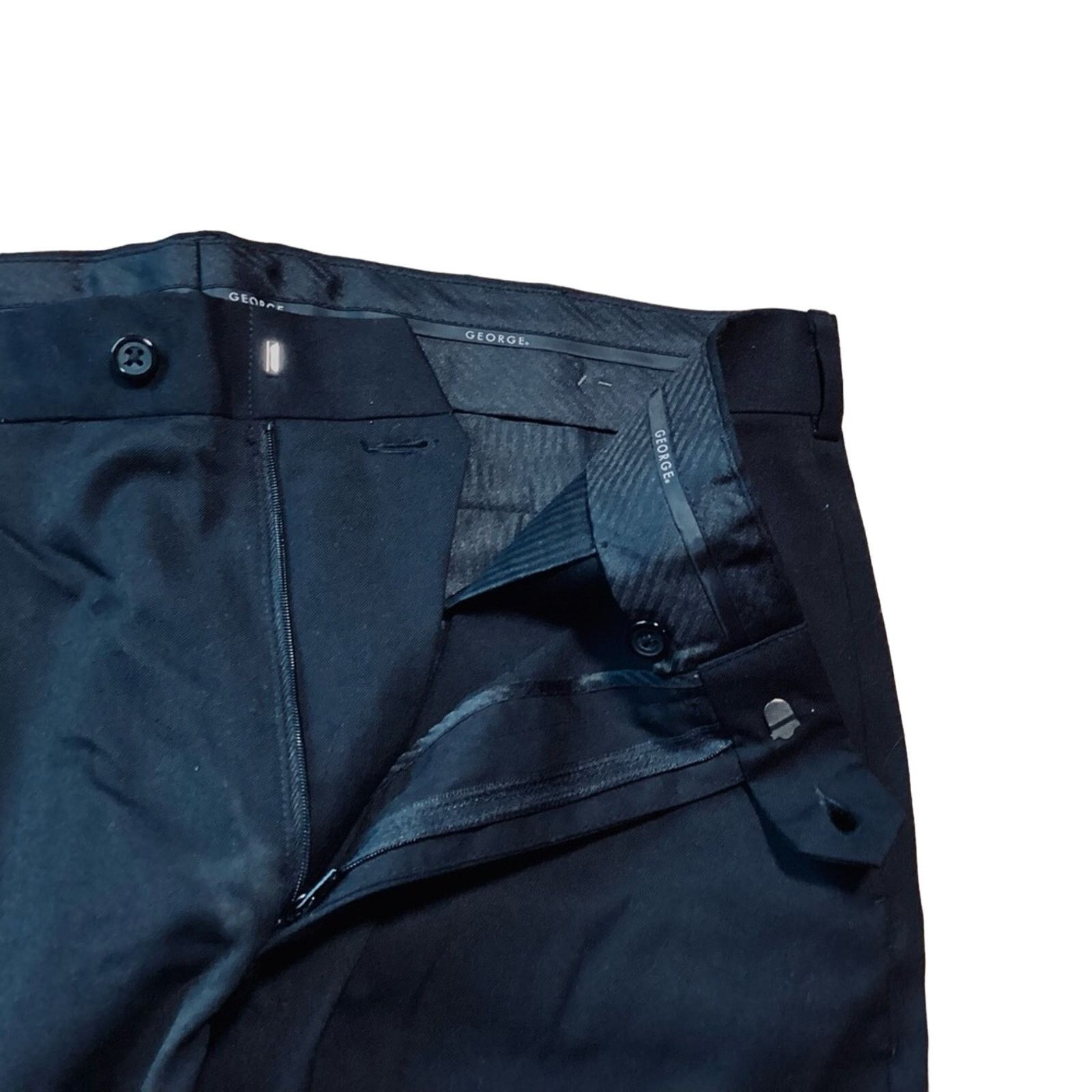 George George Men's Flat Front Pants, 38x30 Size US 38 / EU 54 - 4 Thumbnail