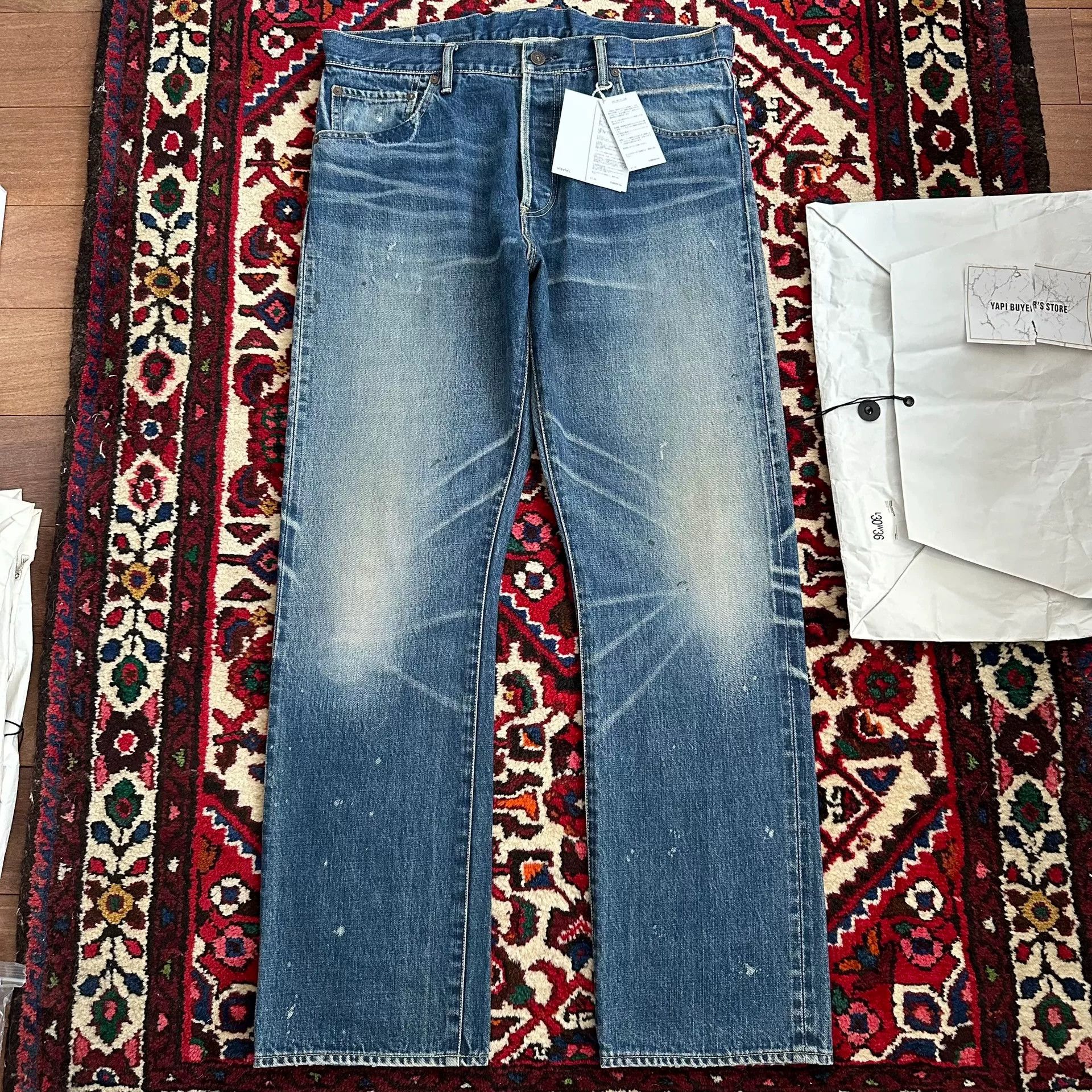 visvim blue washed denim pants size 36