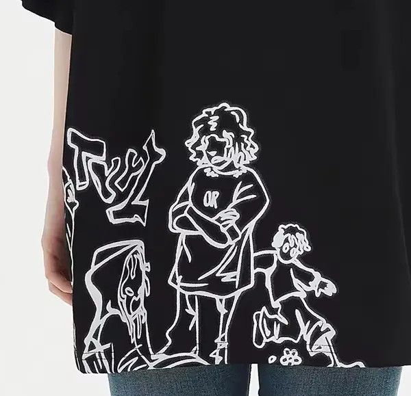 Japanese Brand Streetwear Funny Anime Cartoon Graphic Oversized T-Shirt y2k Size US M / EU 48-50 / 2 - 8 Thumbnail