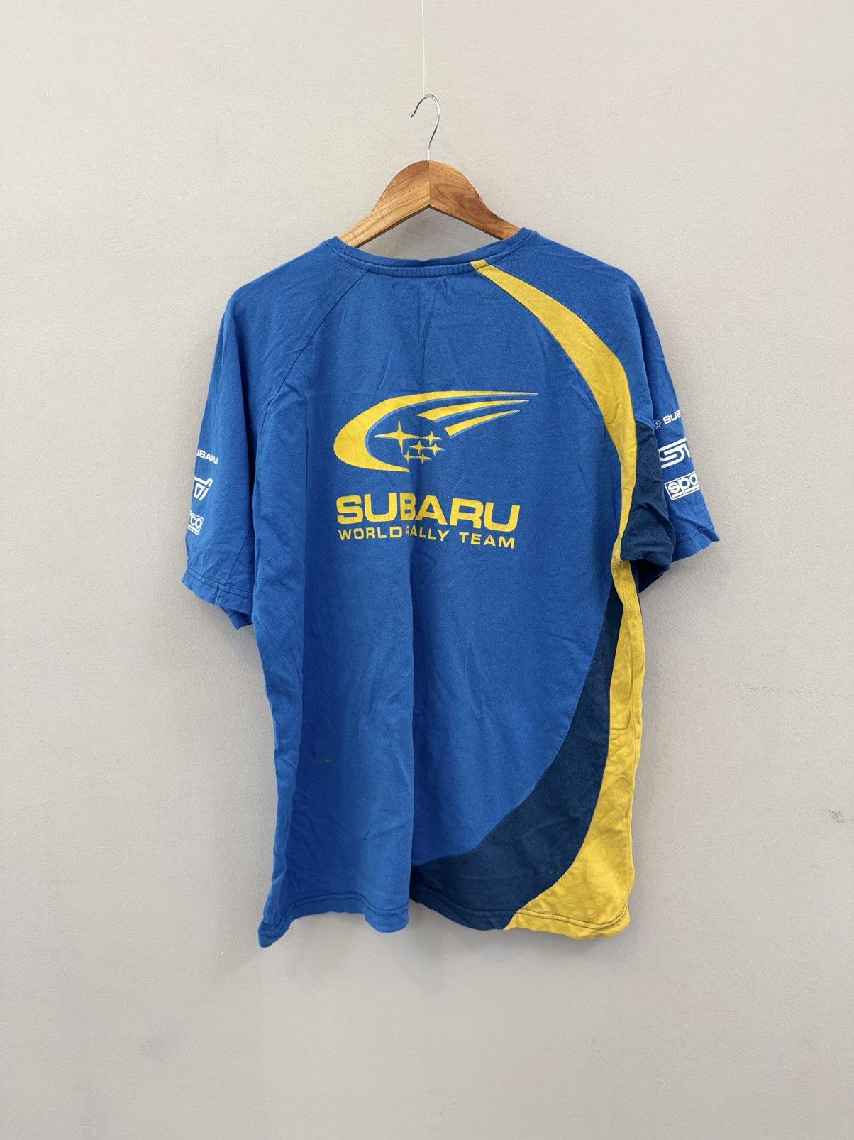 NASCAR Vintage Subaru T-Shirts Blue Racing Team Firelli Size US XL / EU 56 / 4 - 9 Thumbnail