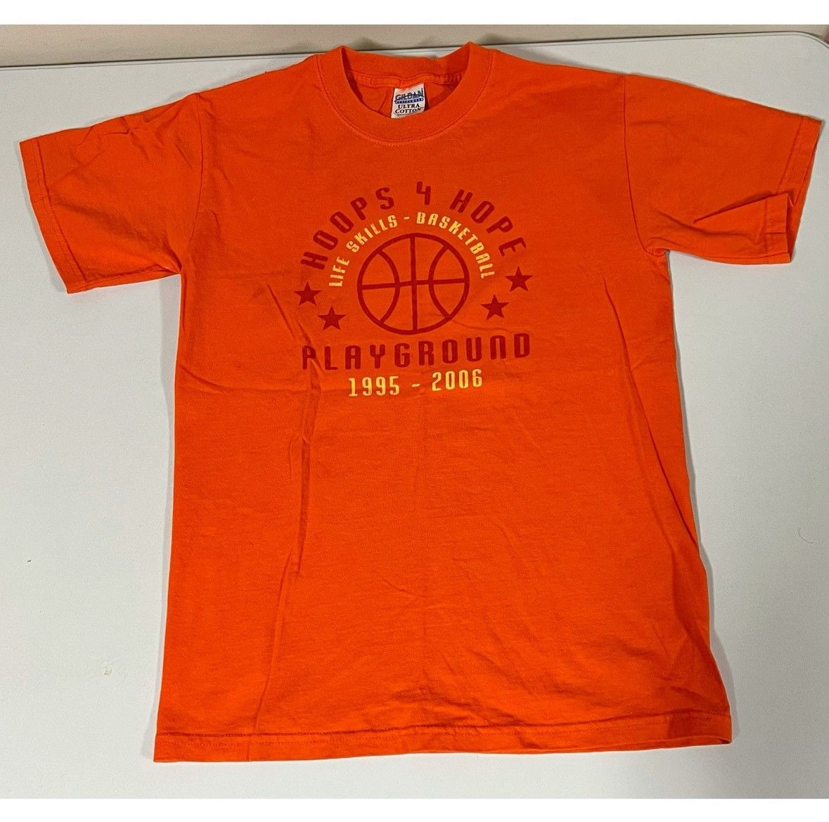 Gildan Orange ‘Hoops for Hope’ Graphic T-Shirt Top Tee Size S 🏀✨ Size US S / EU 44-46 / 1 - 1 Thumbnail