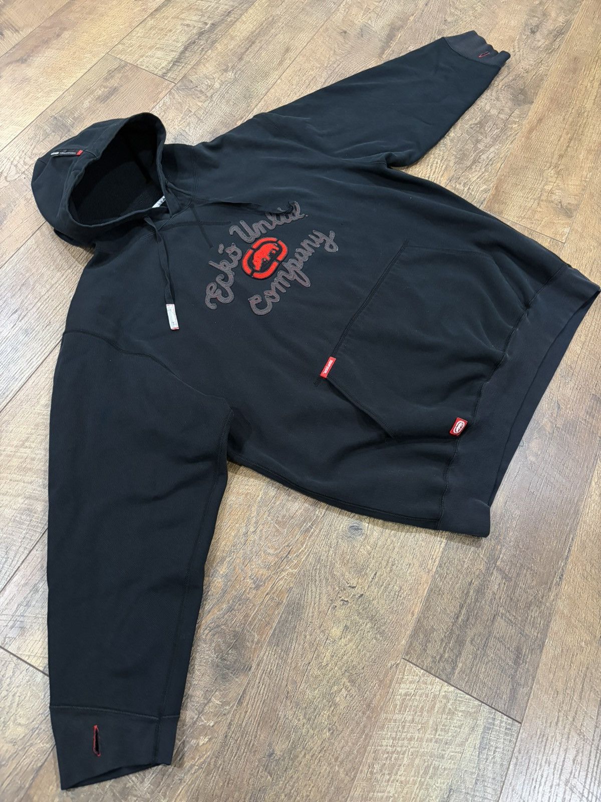 Ecko Unltd. Vintage Y2k Ecko Unltd. Logo Stitched Hoodie Black Red XXL Size US XXL / EU 58 / 5 - 6 Thumbnail