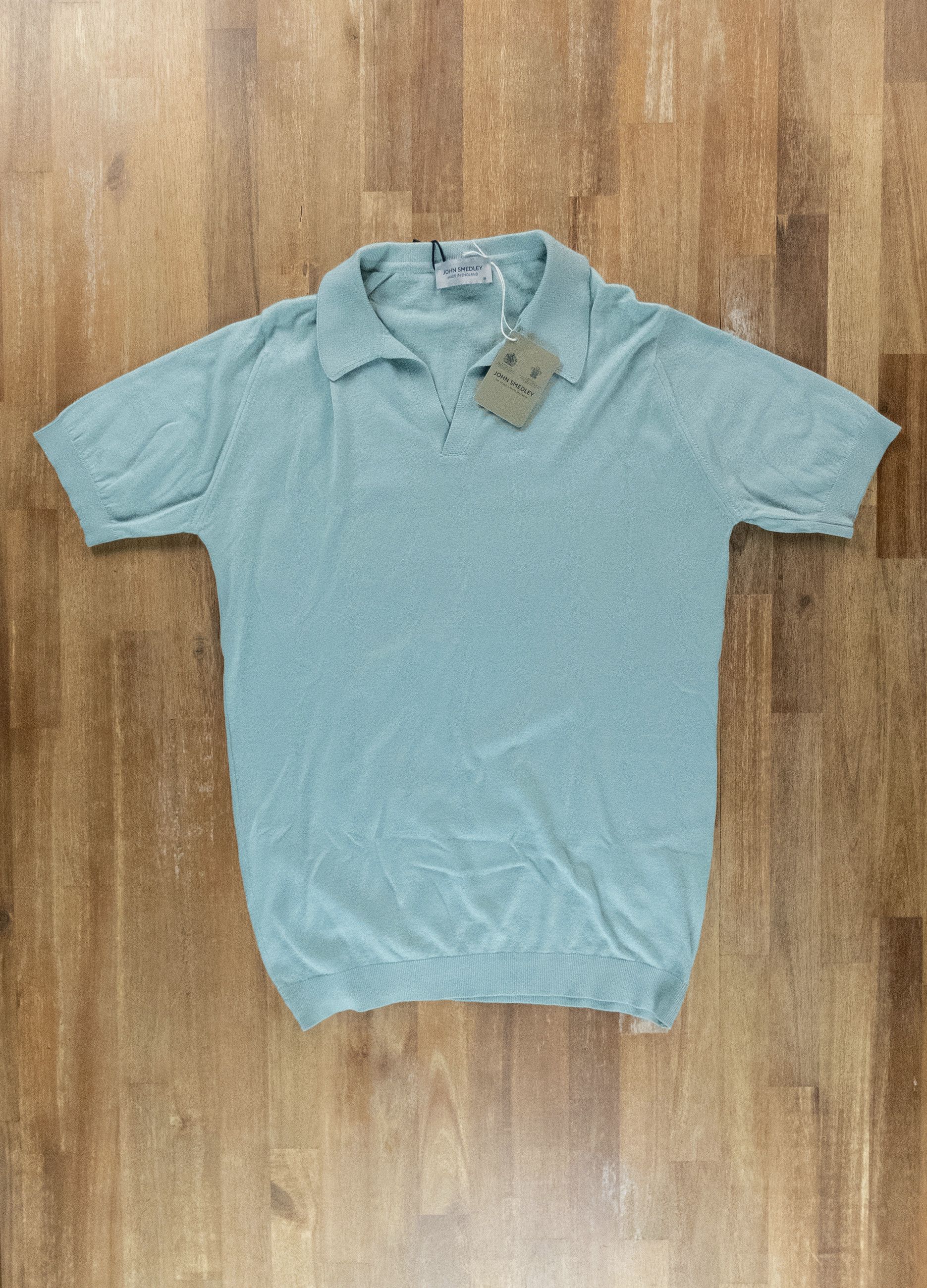 John Smedley JOHN SMEDLEY Noah mint green knit cotton polo shirt Medium q Size US M / EU 48-50 / 2 - 4 Thumbnail