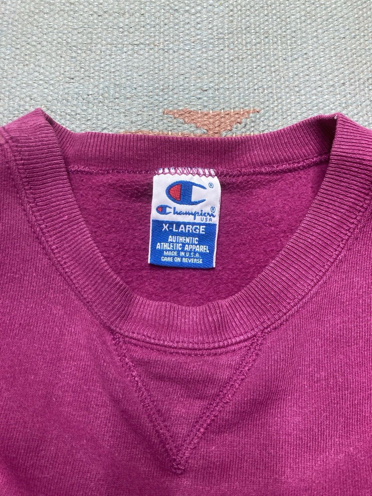 Champion × Vintage 90s crewneck sweatshirt champion blank made USA codeine XL Size US XL / EU 56 / 4 - 4 Thumbnail
