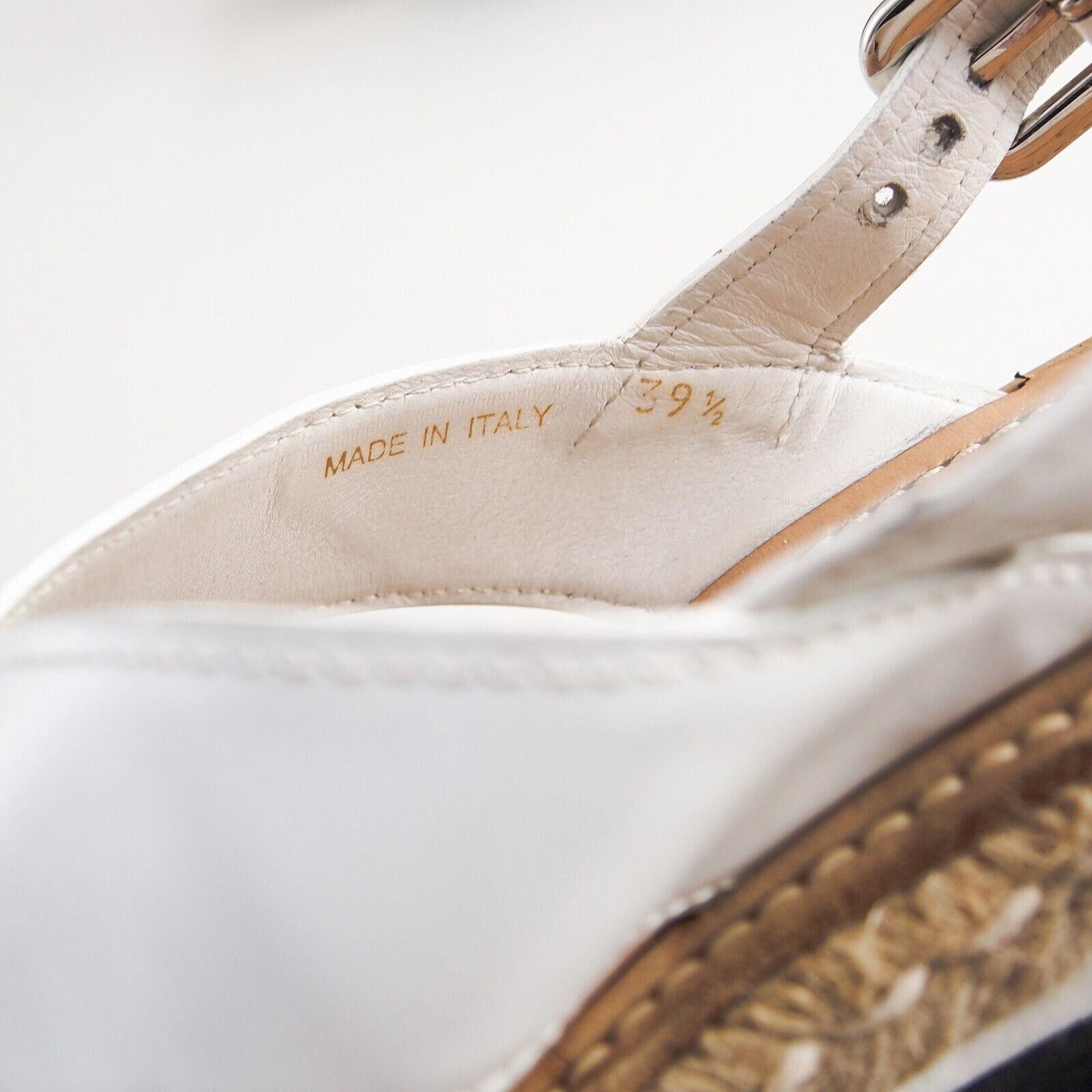 Prada Prada Slingback Sandals Platfom White Leather US 9.5 EU 39.5 Size US 9.5 / IT 39.5 - 9 Thumbnail