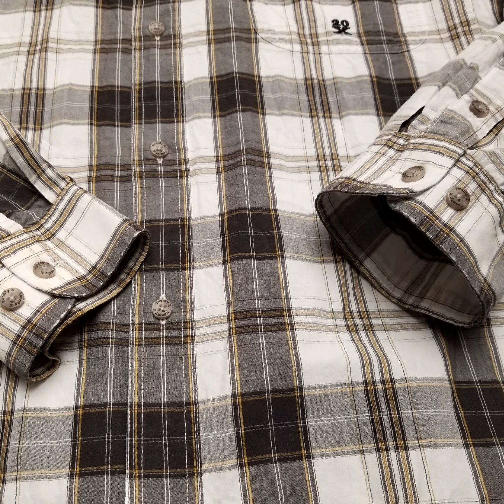 Wrangler VINTAGE Wrangler Shirt Mens XXL Black Tan Plaid Twenty X Long Sleeve Western Casual Size US XXL / EU 58 / 5 - 4 Thumbnail