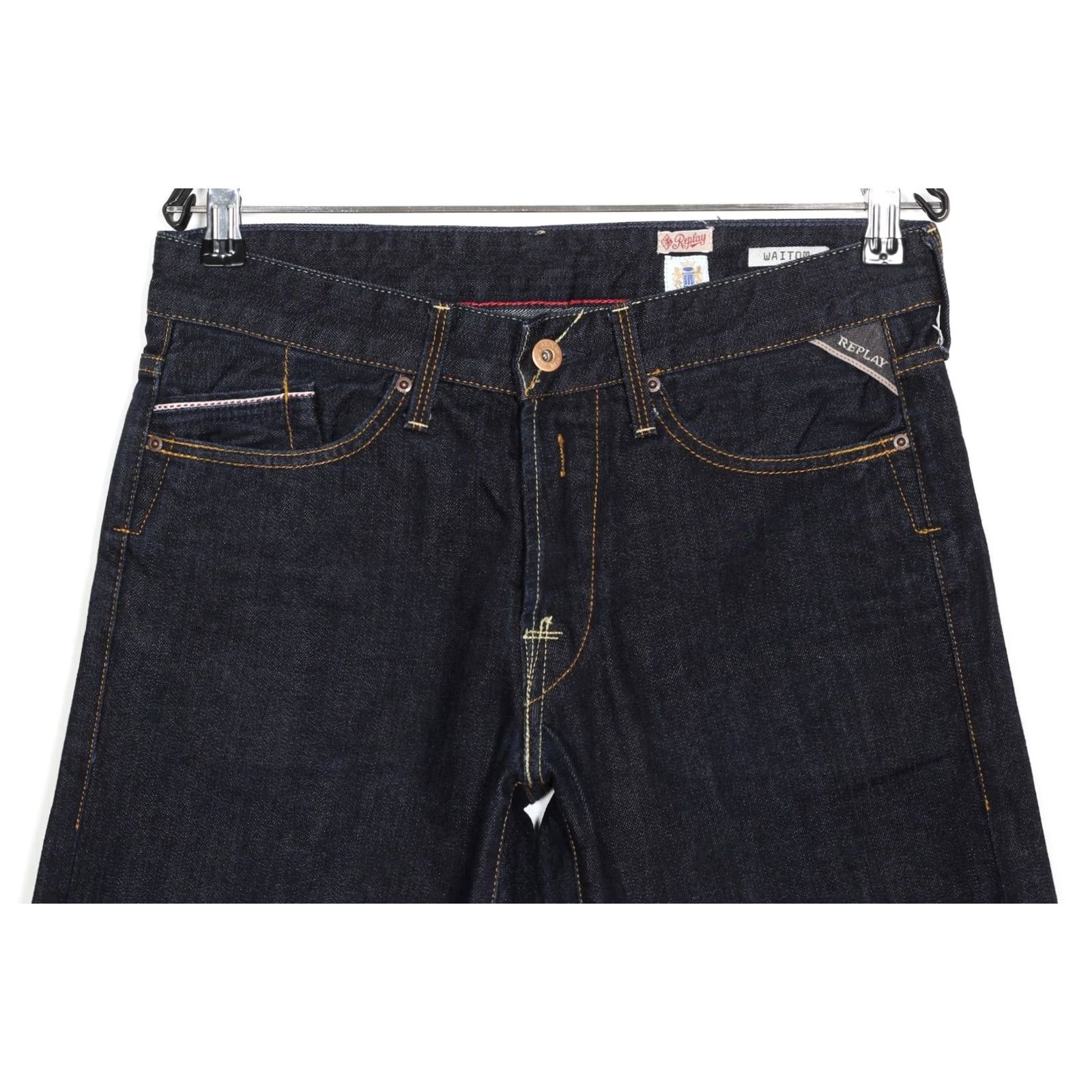 Replay Replay WAITOM Jeans Men Regular Straight DZ7459 Jeans, 30 W 32 L, Blue, 5-Pocket Denim, Cotton, Mid Rise, Belt Loops, Button Closure, Vintage No Size US 30 / EU 46 - 2 Thumbnail