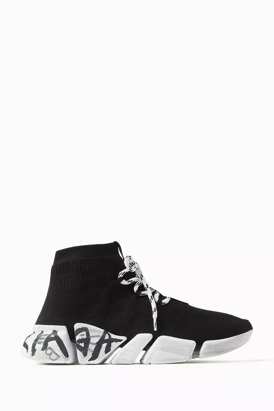 Balenciaga o1bcso1str1224 Speed 2.0 Lace-Up Graffiti Recycled Sneakers Size US 5 / IT 35 - 1 Thumbnail