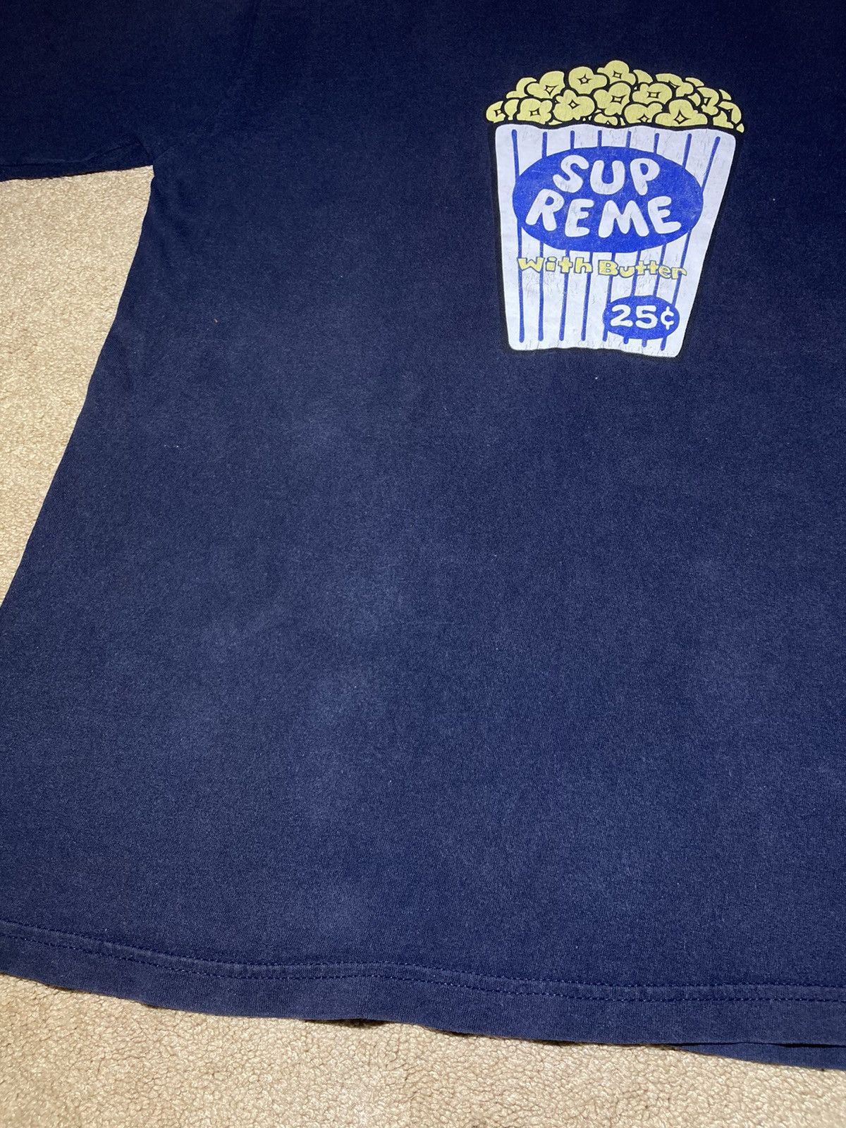 Supreme 2003 Supreme Popcorn Tee Navy Cartoon Graphic Fast Food Junk Size US XL / EU 56 / 4 - 5 Thumbnail