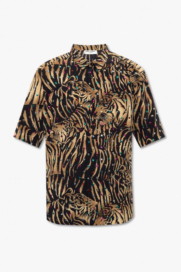o1b1hav111224 Shirt Tiger Silk With Metallic Dots