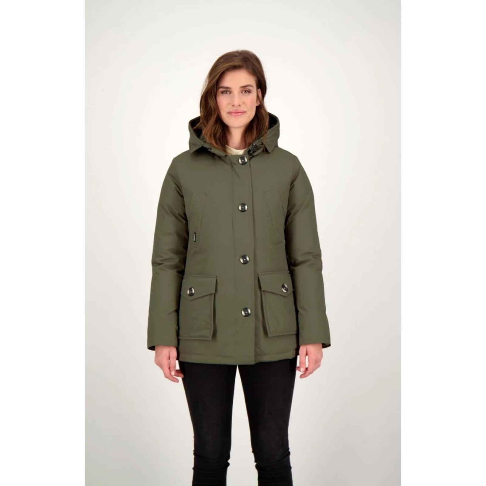 Vintage Woolrich Arctic Parka Womens Jacket Down Hooded 4 Pocket Nylon Shell Green Winter Mid-Length 3 in 1? Size M / US 6-8 / IT 42-44 - 3 Thumbnail