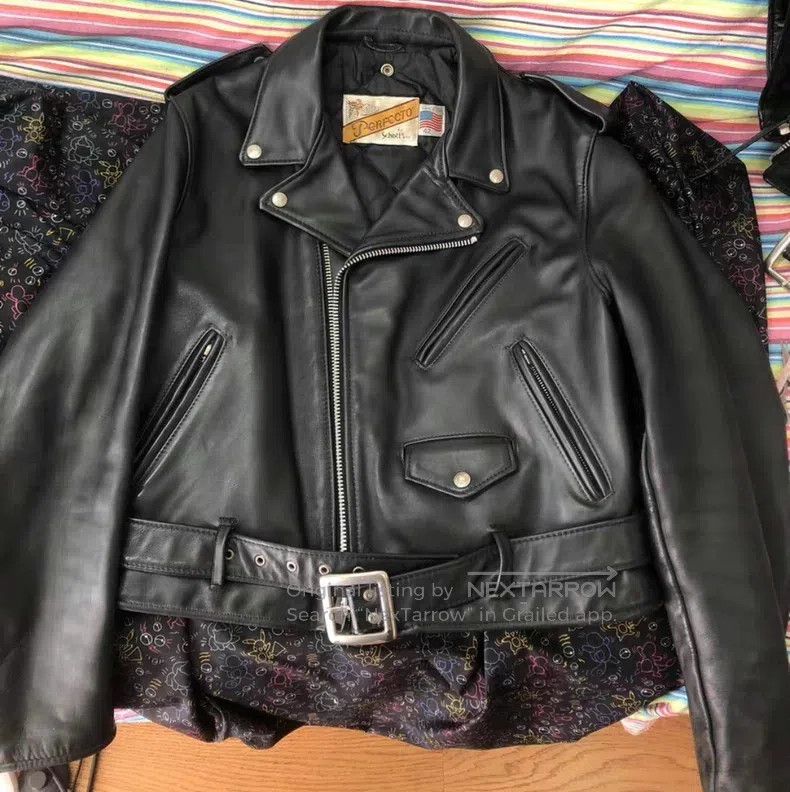 Schott Schott Straight stand-up collar leather jacket Size US XS / EU 42 / 0 - 1 Thumbnail