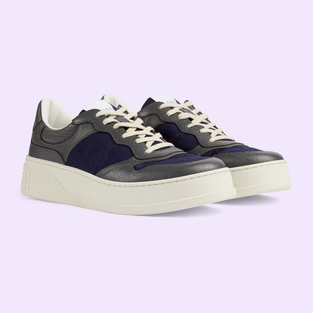 Gucci o1mt1gz0425 Men's Lace-Up Sneakers in Grey & Blue Size US 15 / EU 48 - 2 Thumbnail