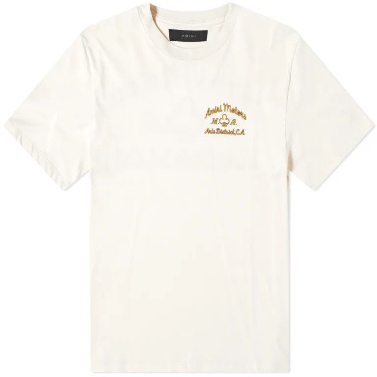 Amiri o1mle0925 Amiri Motors Tee in Alabaster White Size US XXL / EU 58 / 5 - 1 Thumbnail