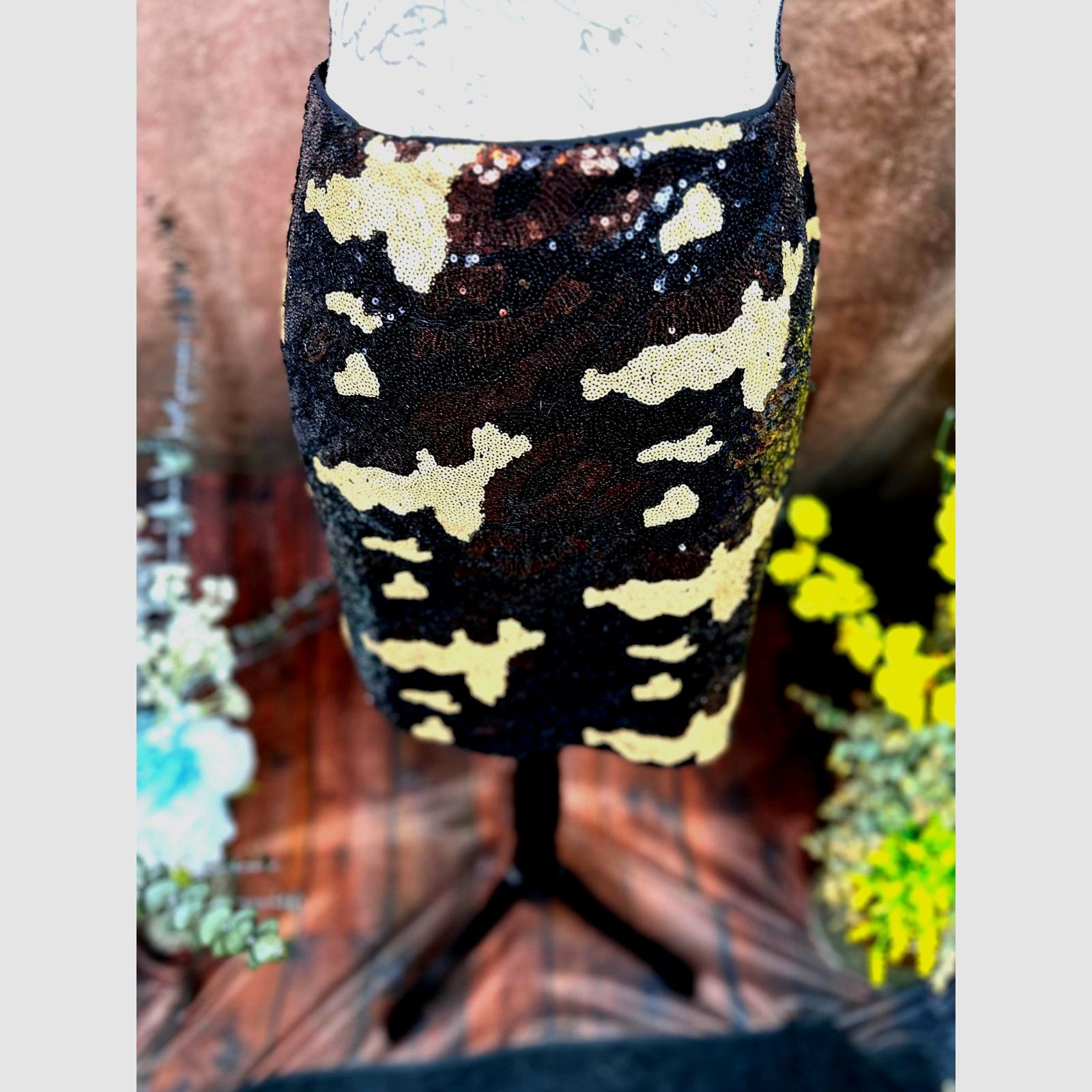 Other 382 Sequined Camouflage Mini Skirt - Brown Multi - size S Size 28" / US 6 / IT 42 - 10 Thumbnail
