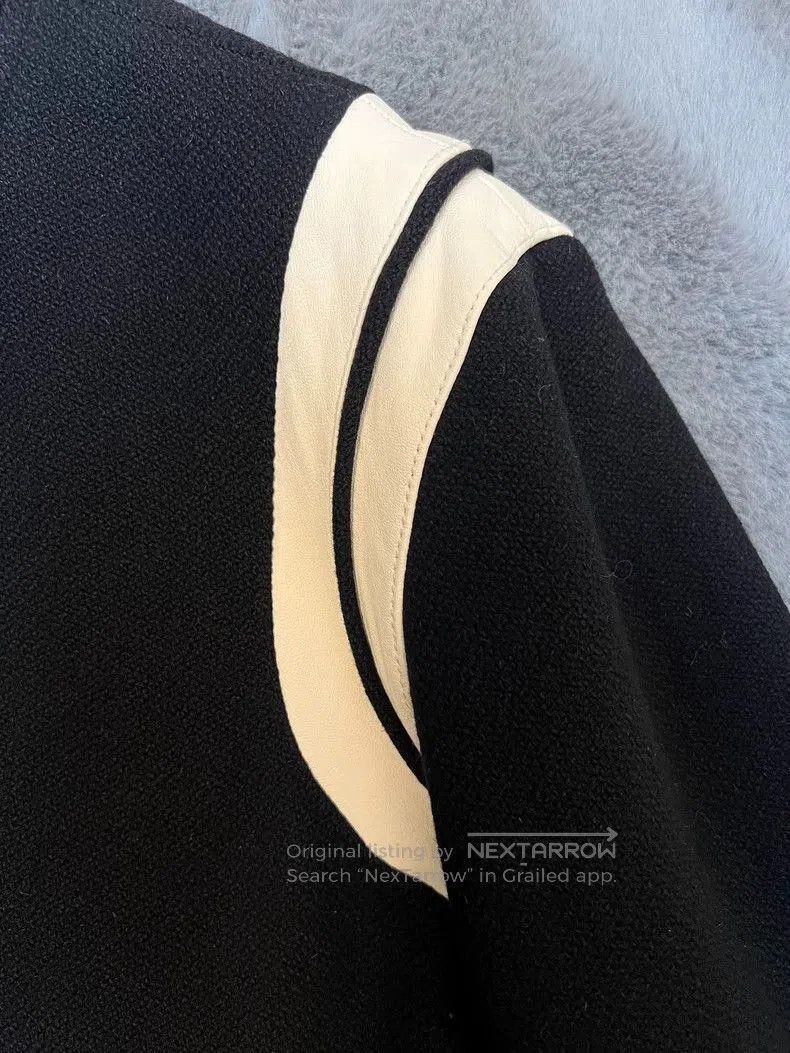 Hedi Slimane Saint Laurent Black and White Patchwork Leather Wool Baseba Size US M / EU 48-50 / 2 - 5 Thumbnail