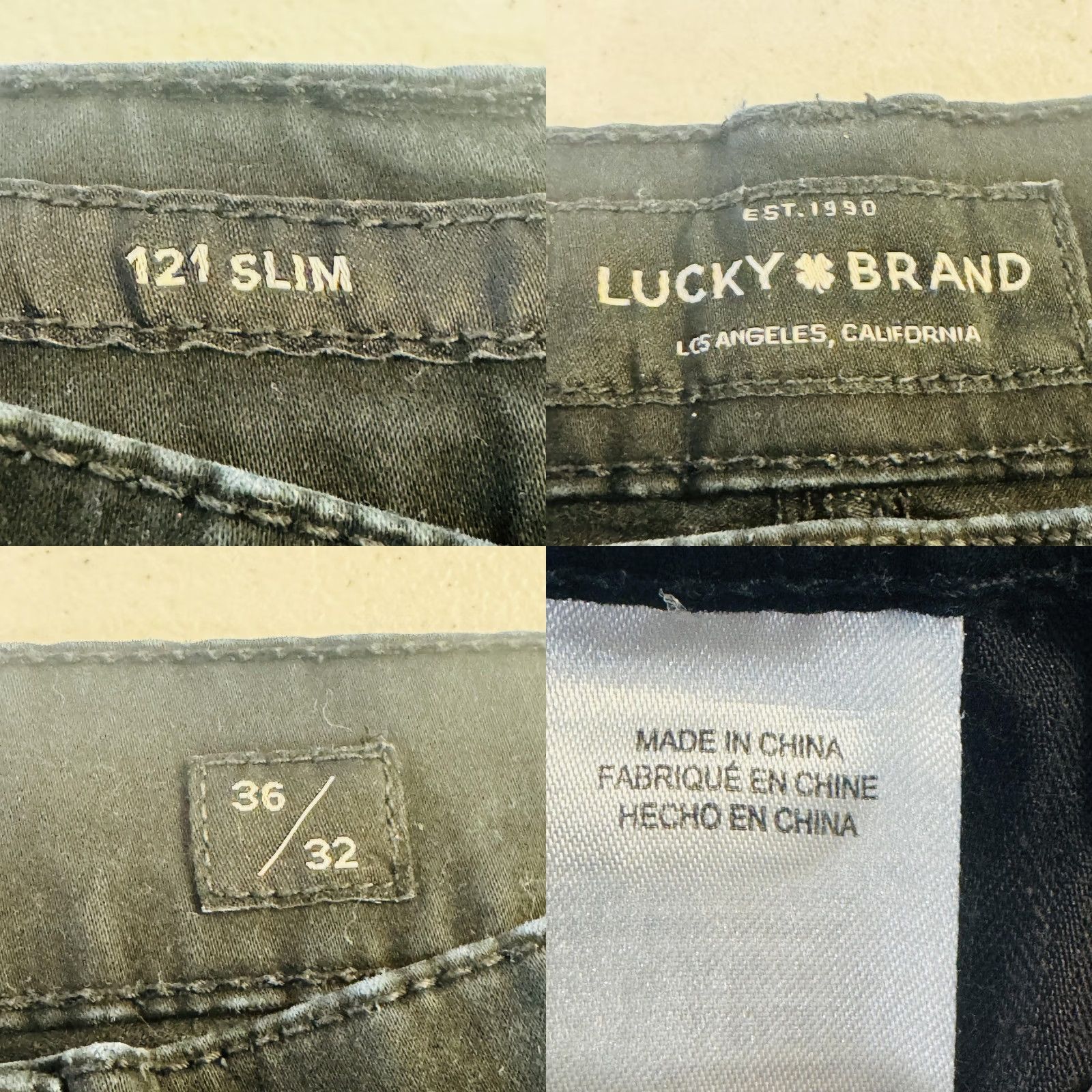 Lucky Brand Lucky Brand 121 Jeans Slim Tapered Zip Fly 36x32 Black Charcoal Wash Denim Mens Regular Size 36 Pants Size US 36 / EU 52 - 8 Thumbnail