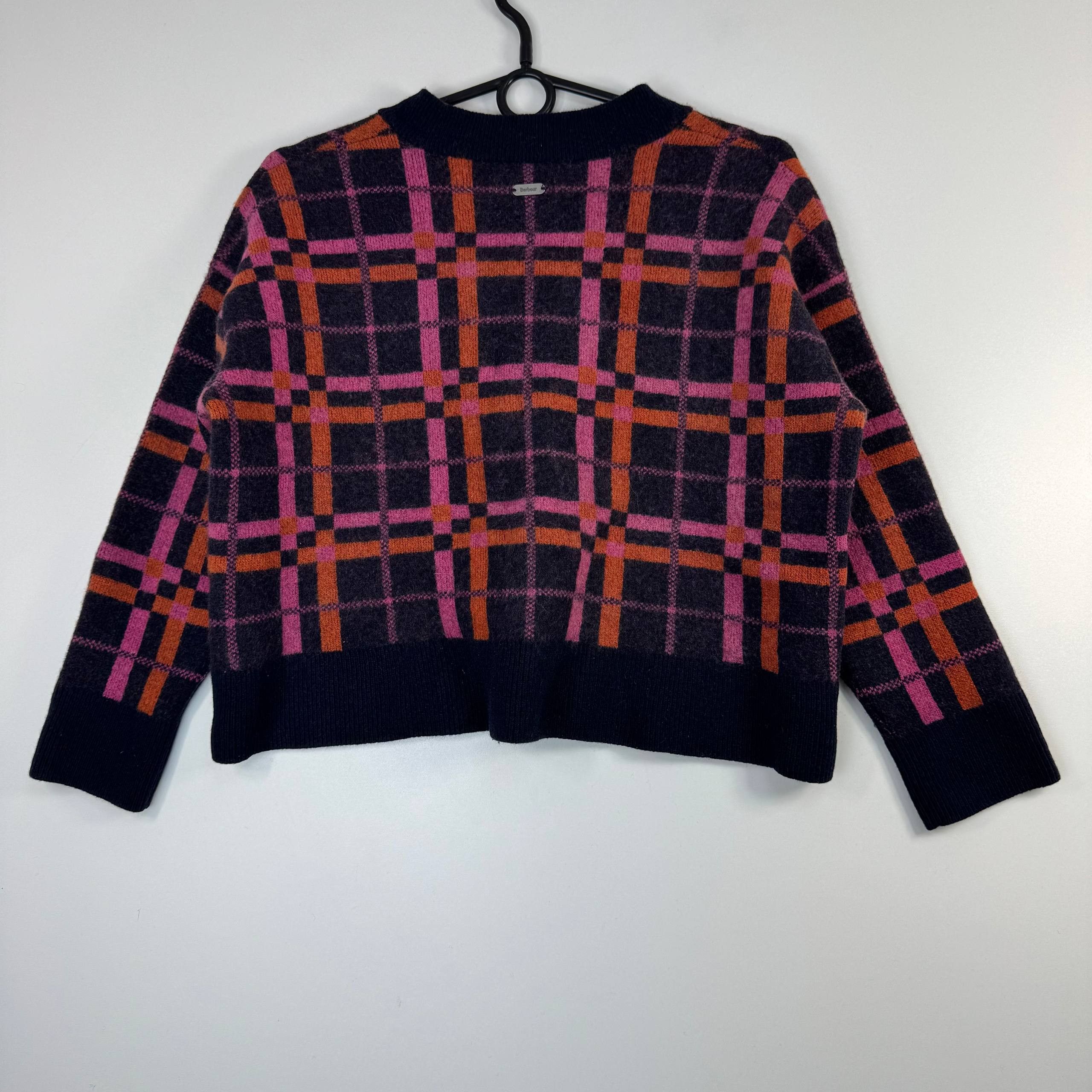 Barbour Barbour Plaid Wool Blend Cardigan Pink Navy Womens Size S Size S / US 4 / IT 40 - 8 Thumbnail