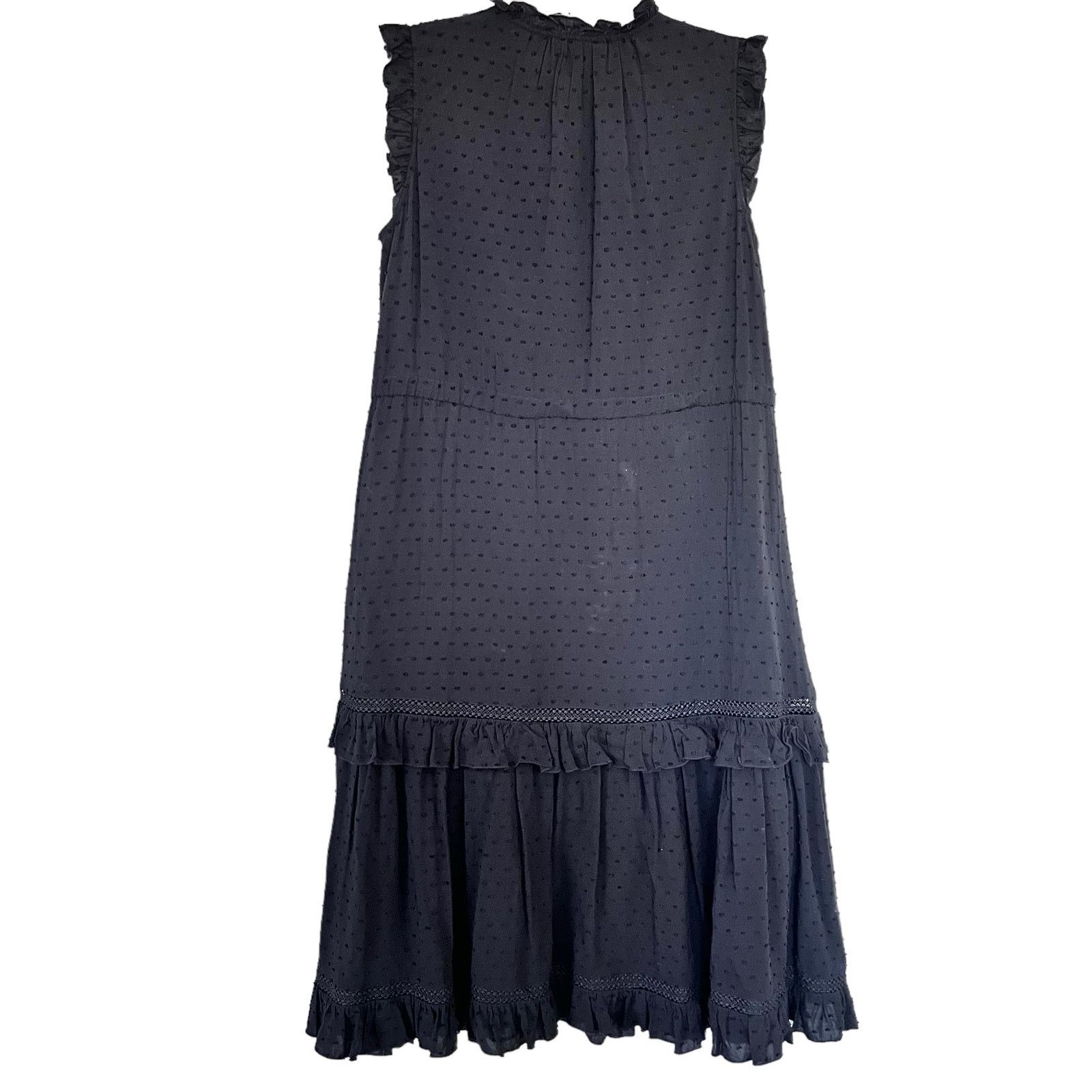 Kate Spade Kate Spade Broome Street Swiss Dot Sleeveless Black Dress Size XS / US 0-2 / IT 36-38 - 6 Thumbnail