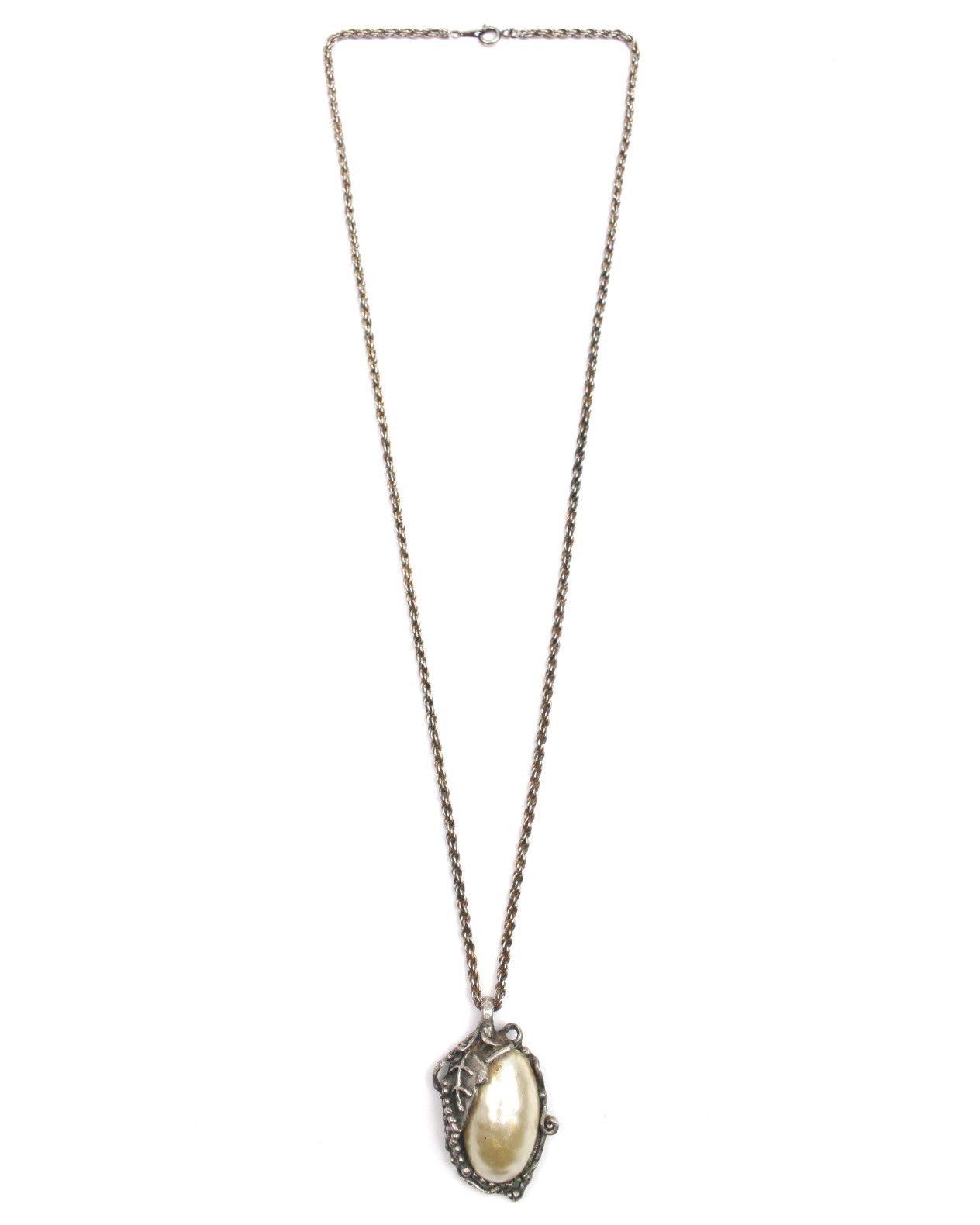 If Six Was Nine 2000S VICTORIAN ART NOUVEAU FAUX PEARL SILVER TONE NECKLACE Size ONE SIZE - 2 Thumbnail