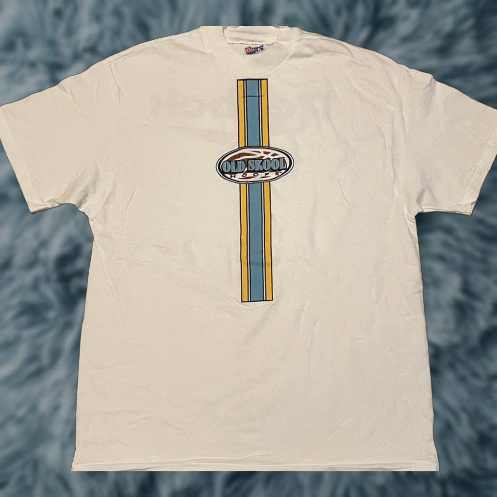 Reebok VINTAGE Reebok Old Skool Hoops Shirt L White 90s 80s Basketball Surf Grunge USA USA Basketball Logo Men’s Short Sleeve T-Shirt Size US L / EU 52-54 / 3 - 1 Thumbnail