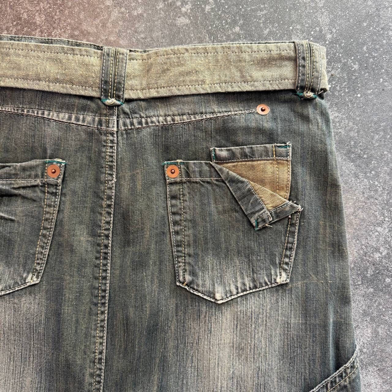 20471120 × If Six Was Nine Amazing Y2K Washed Multipocket Cargo Denim Midi Skirt Size 30" / US 8 / IT 44 - 12 Thumbnail