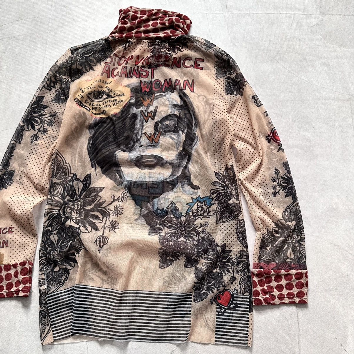 Hysteric Glamour × Undercover Mesh Top Tattoo Long Sleeve T Shirt Cop Copine JPG Vibe Size M / US 6-8 / IT 42-44 - 2 Thumbnail