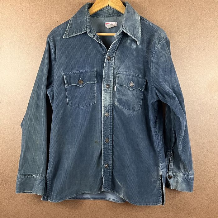 Vintage 70s Faded Distressed Levi's Corduroy Shirt Jacket Shacket