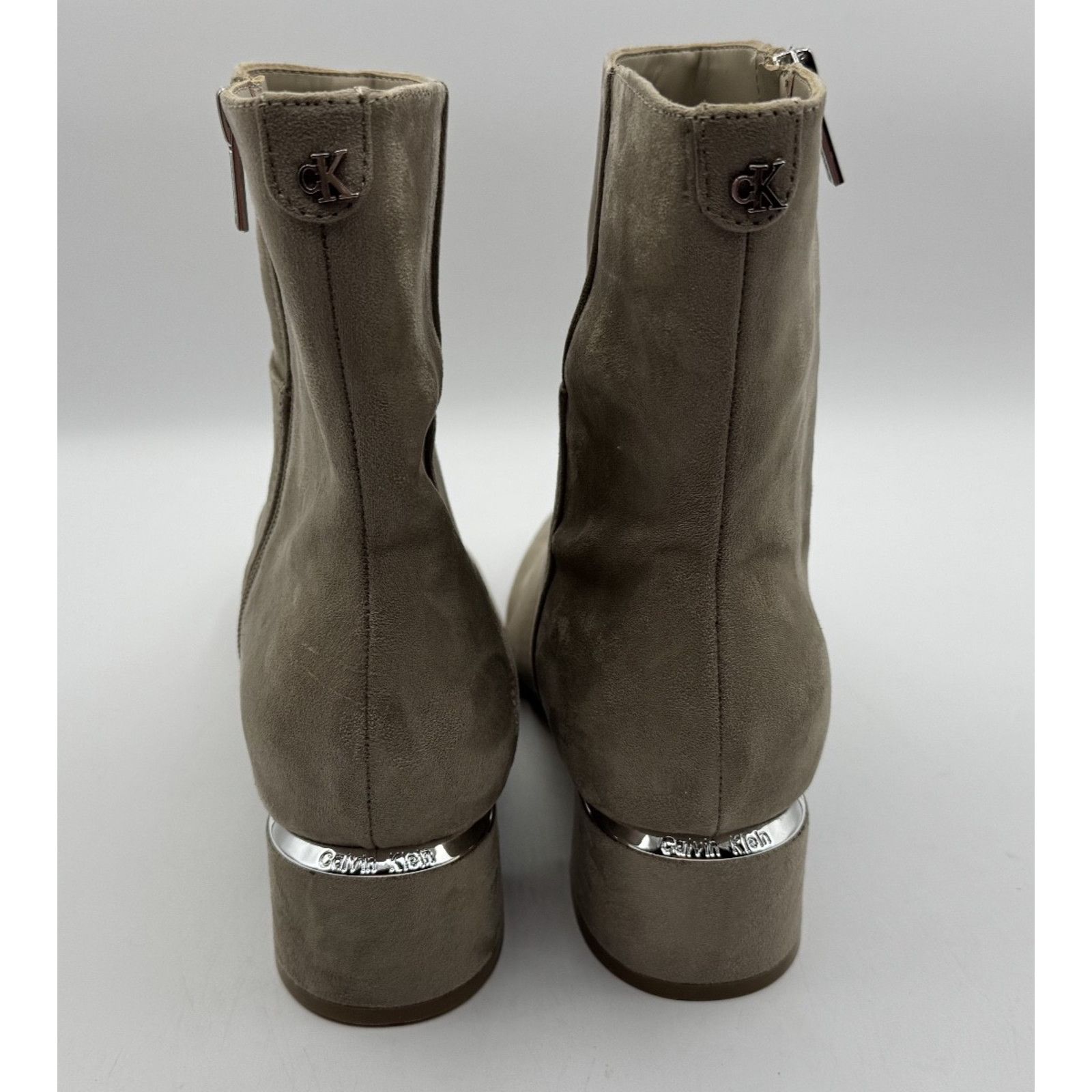 Calvin Klein Calvin Klein Womens Parry 3 Suede Ankle Zipper Boot, Taupe Size US 9.5 / IT 39.5 - 4 Thumbnail