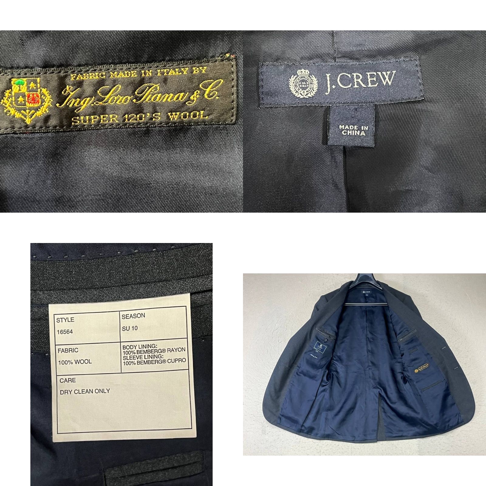 J.Crew J.CREW Blazer Jacket Mens Size 36R Wool Gray Two-Button Notch Lapel Slim Regular Short Jacket Front Button Two-Button Casual Sports Size 36R - 8 Thumbnail