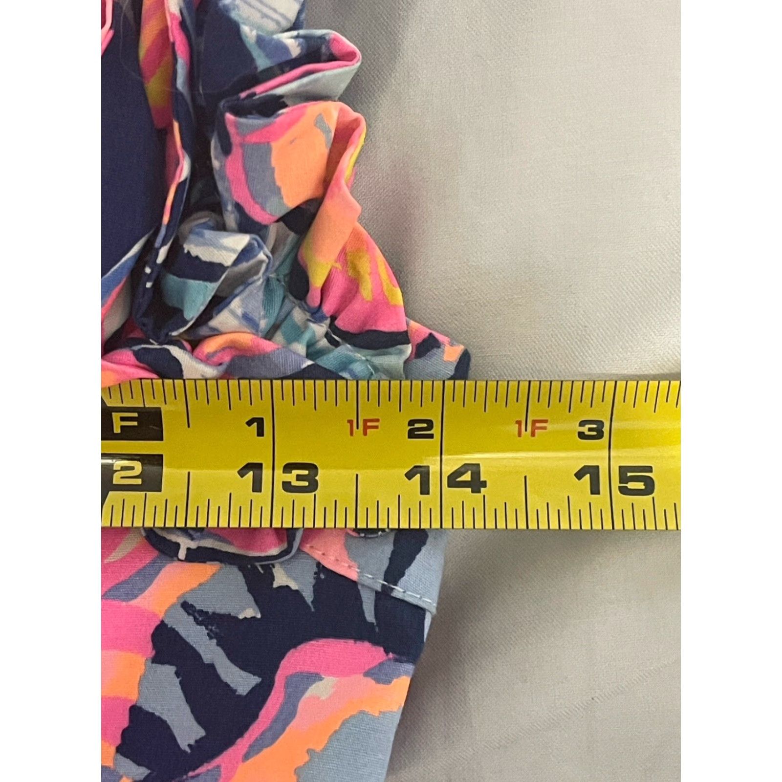 Lilly Pulitzer Lilly Pulitzer Devina Stretch Dress Mini Multicolor Floral Ruffles Zip 00 Womens Short Cotton Shirt? Size XXS / US 00 / IT 34 - 4 Thumbnail
