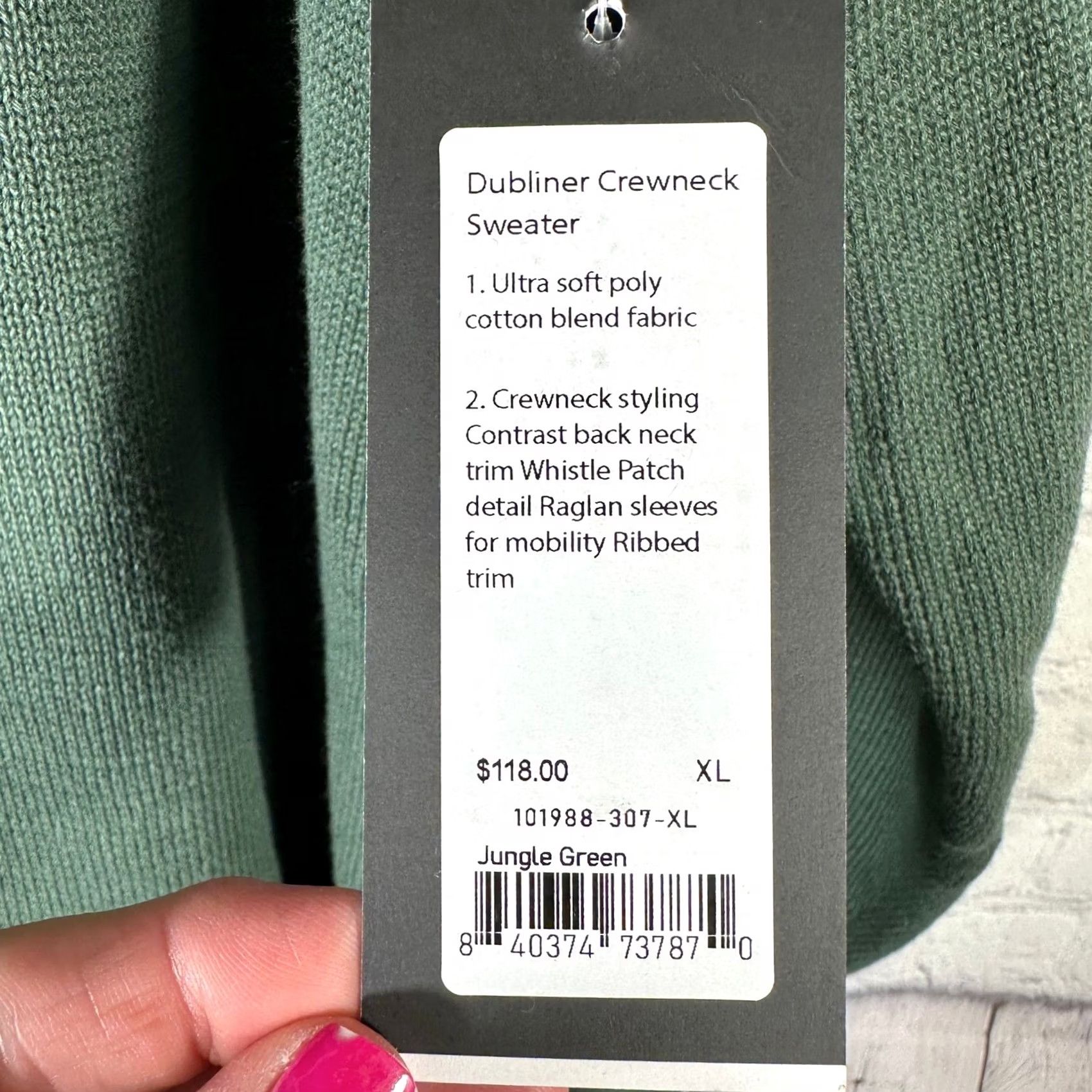Rhone Rhone Dubliner Crewneck Sweater Jungle Green XL Mens Cotton Blend New Size US XL / EU 56 / 4 - 3 Thumbnail