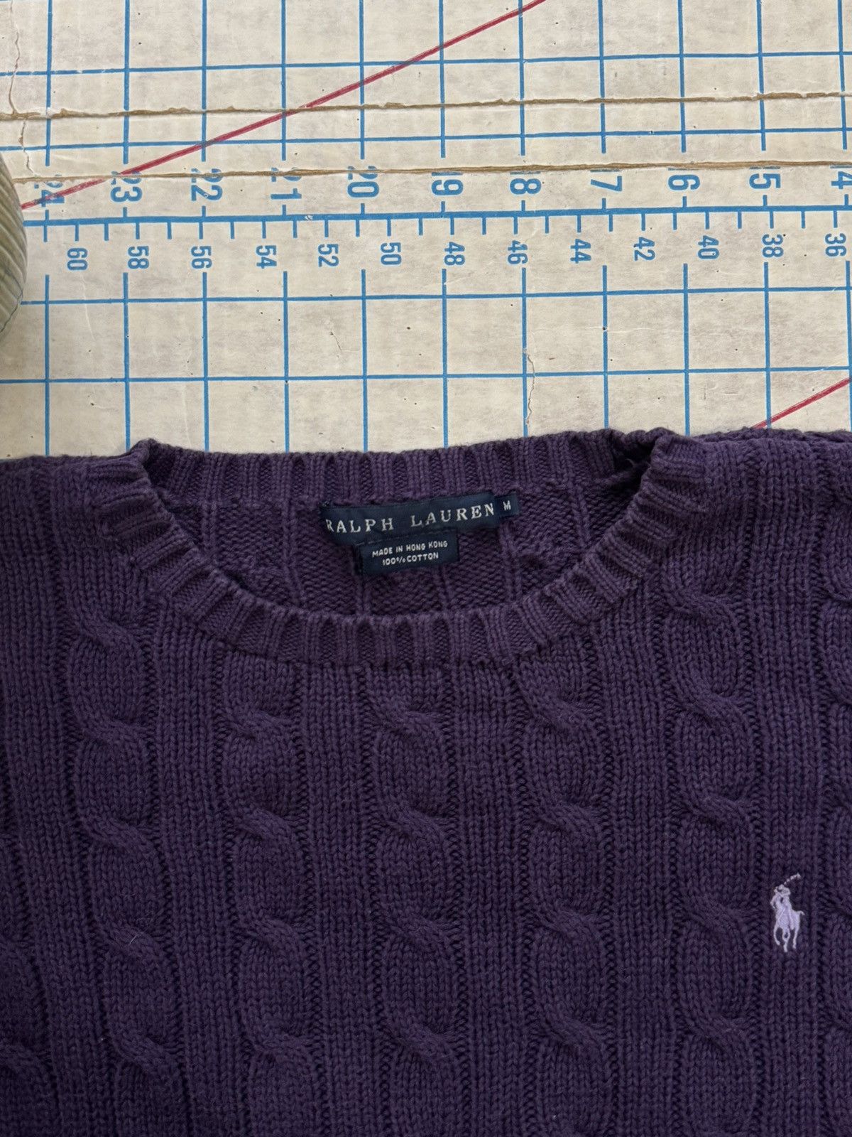 Polo Ralph Lauren × Ralph Lauren Ralph Lauren Cable Knit Sweater Purple Women’s Size Medium Size M / US 6-8 / IT 42-44 - 5 Thumbnail