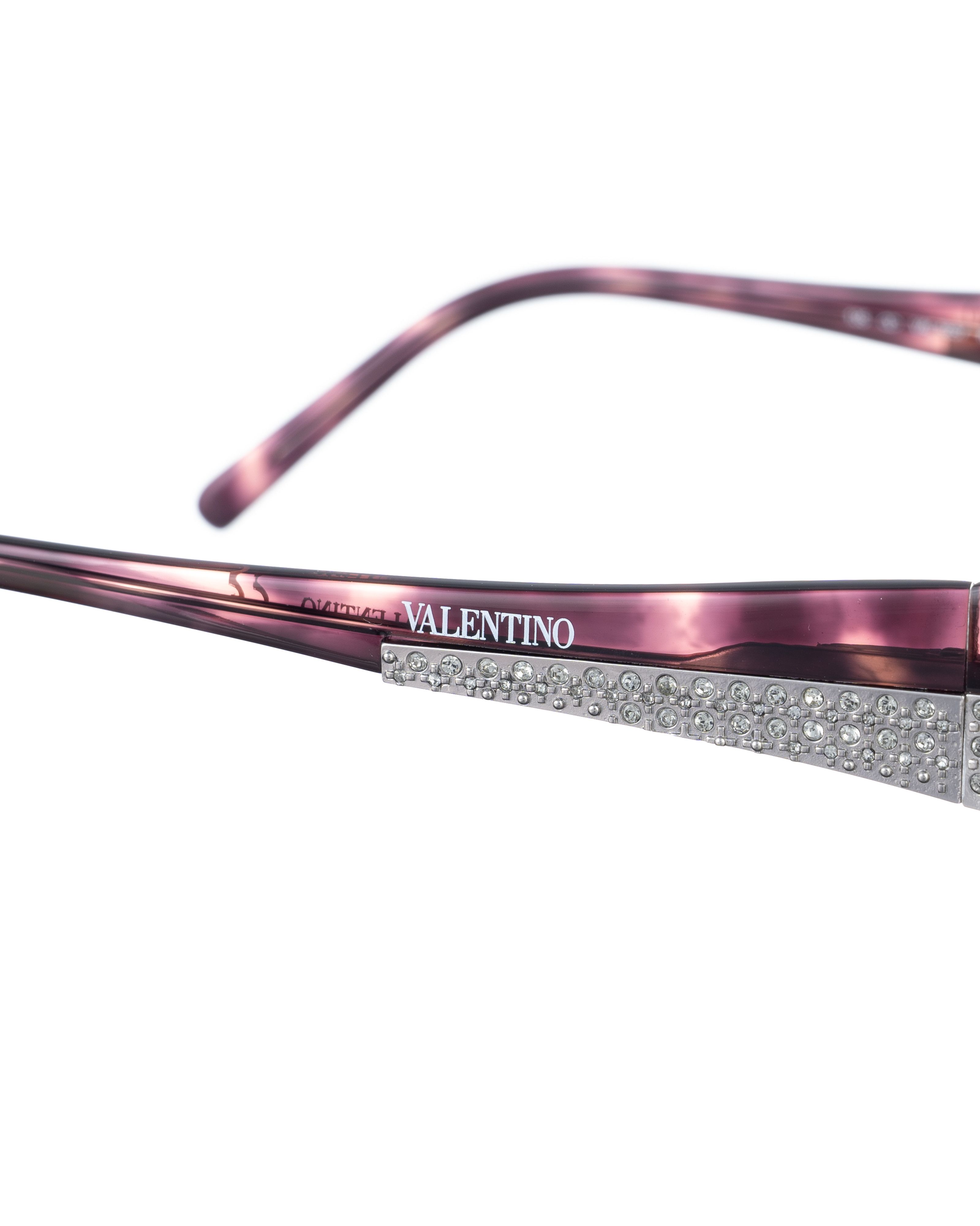 Valentino Valentino 00s Cat Eye Brown Havana Glasses with Tiny Gems Size ONE SIZE - 3 Thumbnail