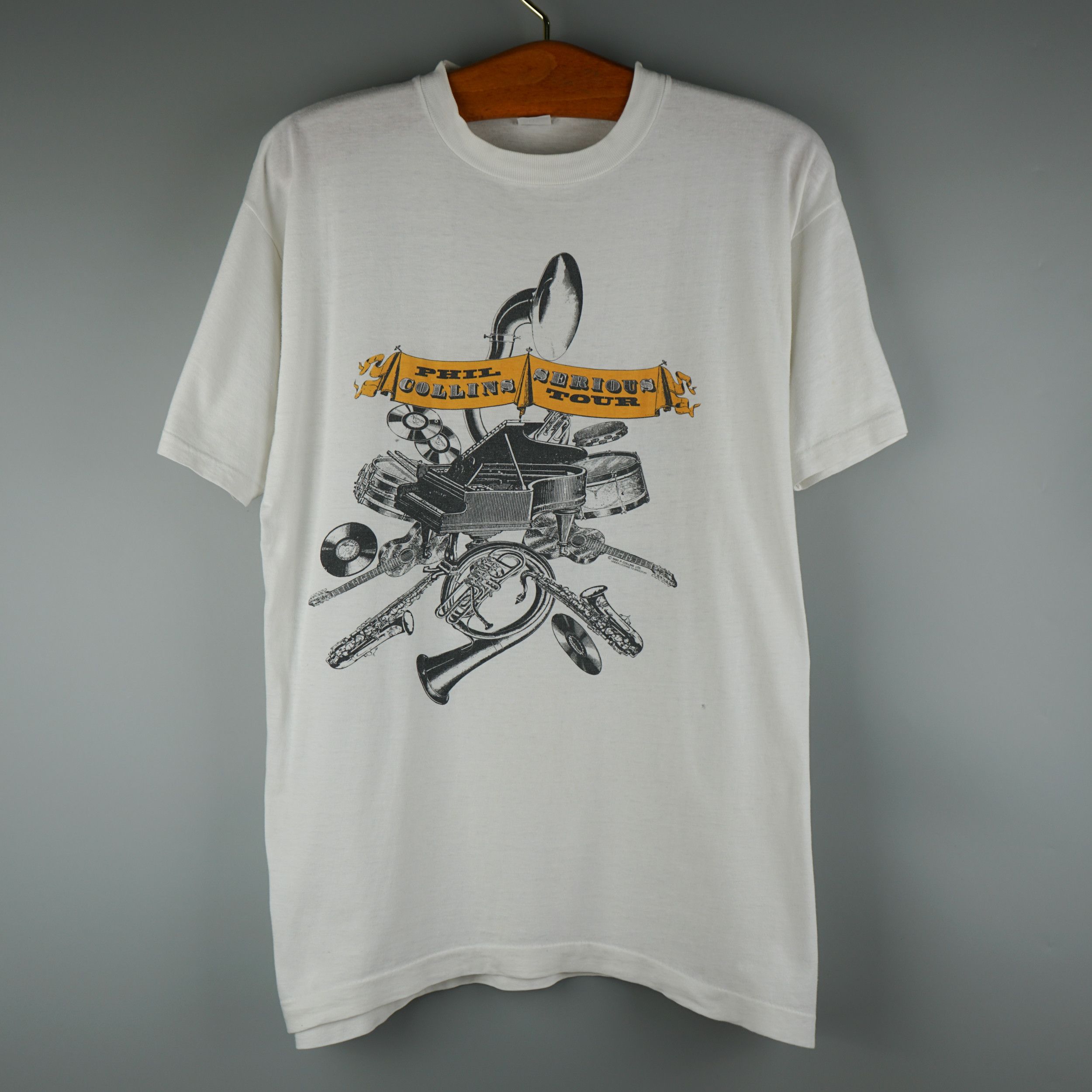 Band Tees × Vintage Rare 1990 Phil Collins Serious Tour T-Shirt Size US XL / EU 56 / 4 - 1 Thumbnail