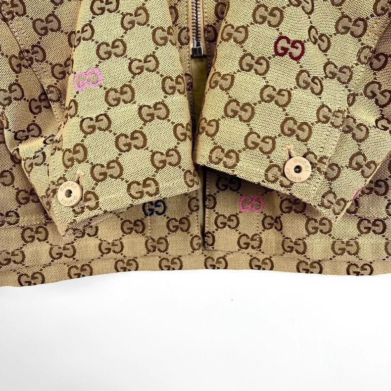 Gucci Gucci Khaki brown double G full-print jacket Size US S / EU 44-46 / 1 - 5 Thumbnail