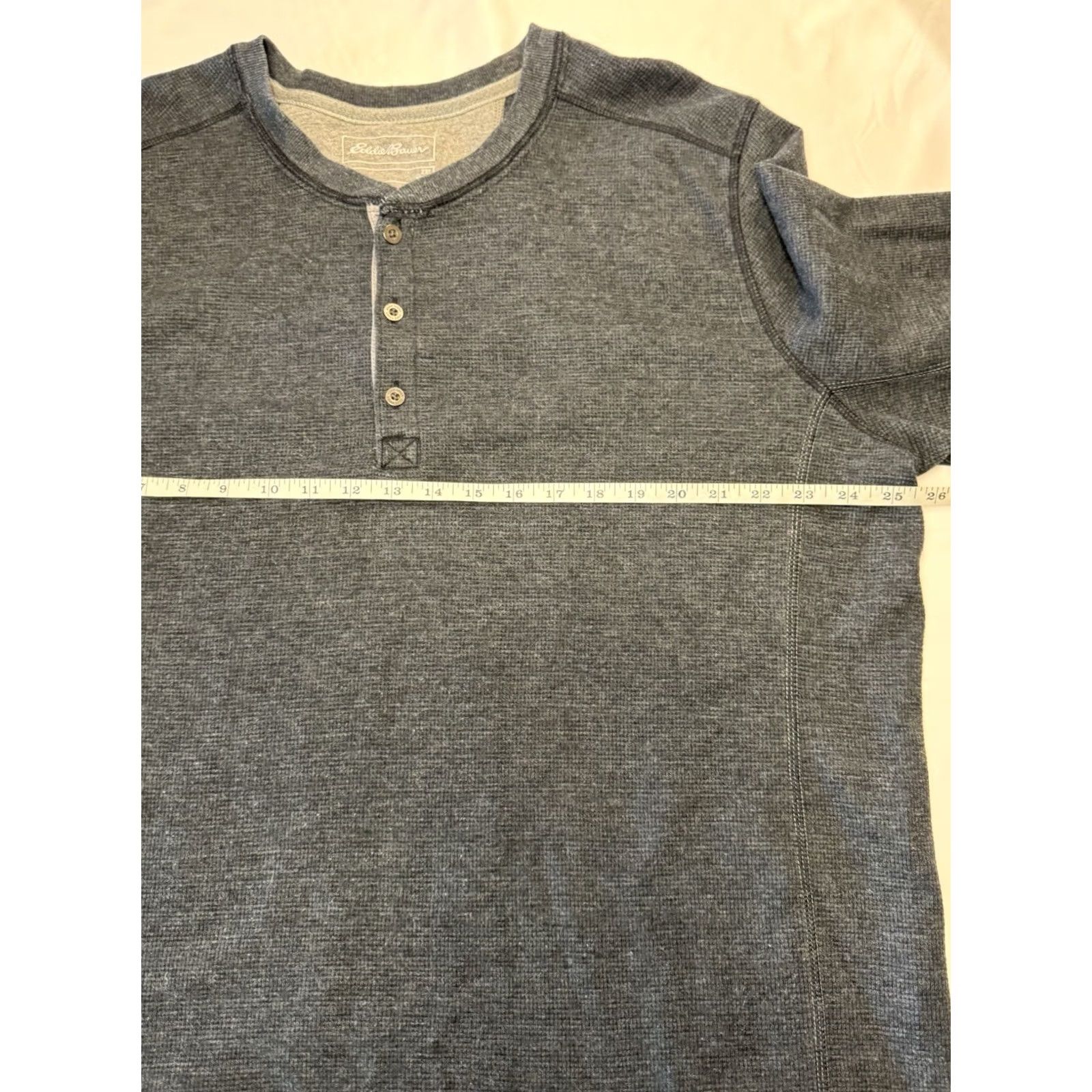 Eddie Bauer Eddie Bauer Shirt Gray Thermal Waffle Knit Henley Button Long Sleeve Mens 2XL Size US XXL / EU 58 / 5 - 4 Thumbnail