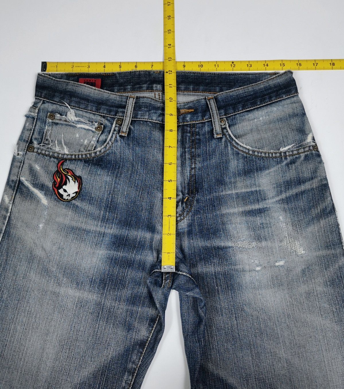 Edwin Skull patches Edwin 503 Distressed Jeans Size US 31 - 13 Thumbnail