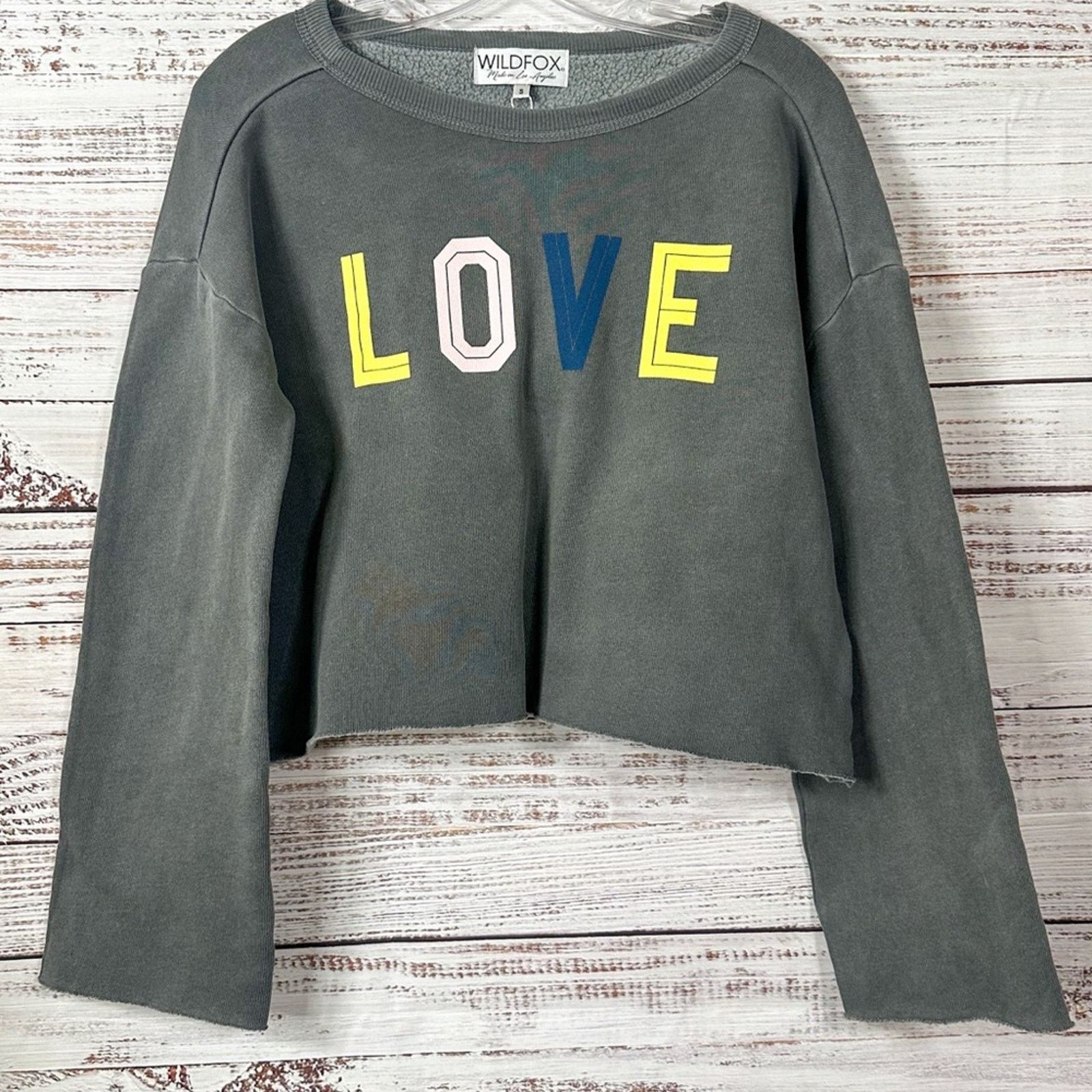 Wildfox Wildfox Flora Love Cropped Sweatshirt, NEW flawed Small Size S / US 4 / IT 40 - 5 Thumbnail