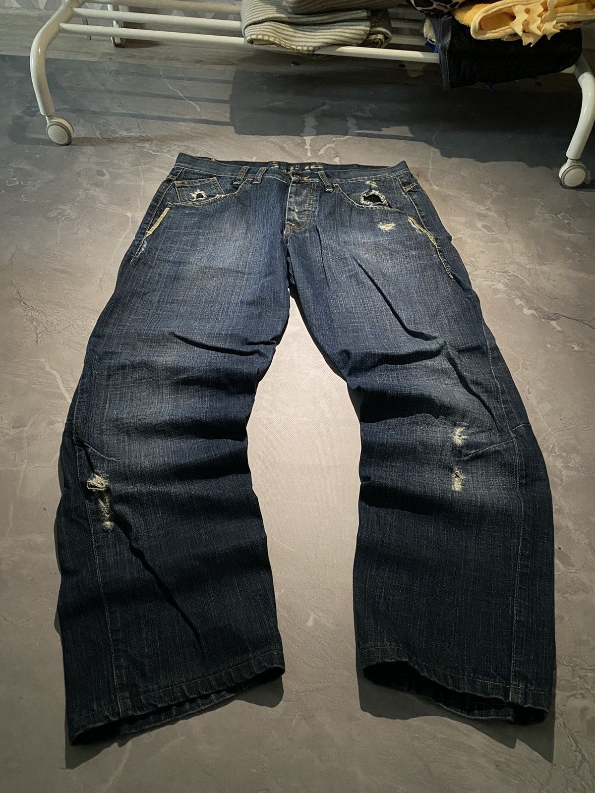 Vintage RARE Archive Faded Destroyed / Number Nine Style / Y2K 90s Size US 32 / EU 48 - 1 Thumbnail