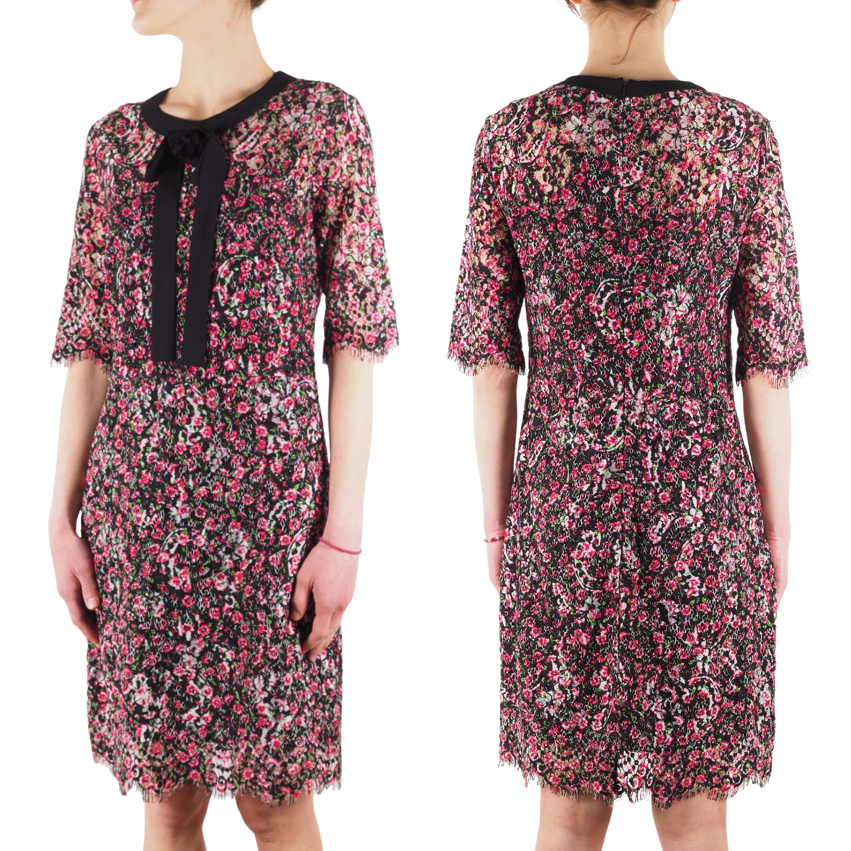 The Kooples The Kooples Multicolor Floral Knee Length Sheer Knit Dress Size M / US 6-8 / IT 42-44 - 1 Thumbnail