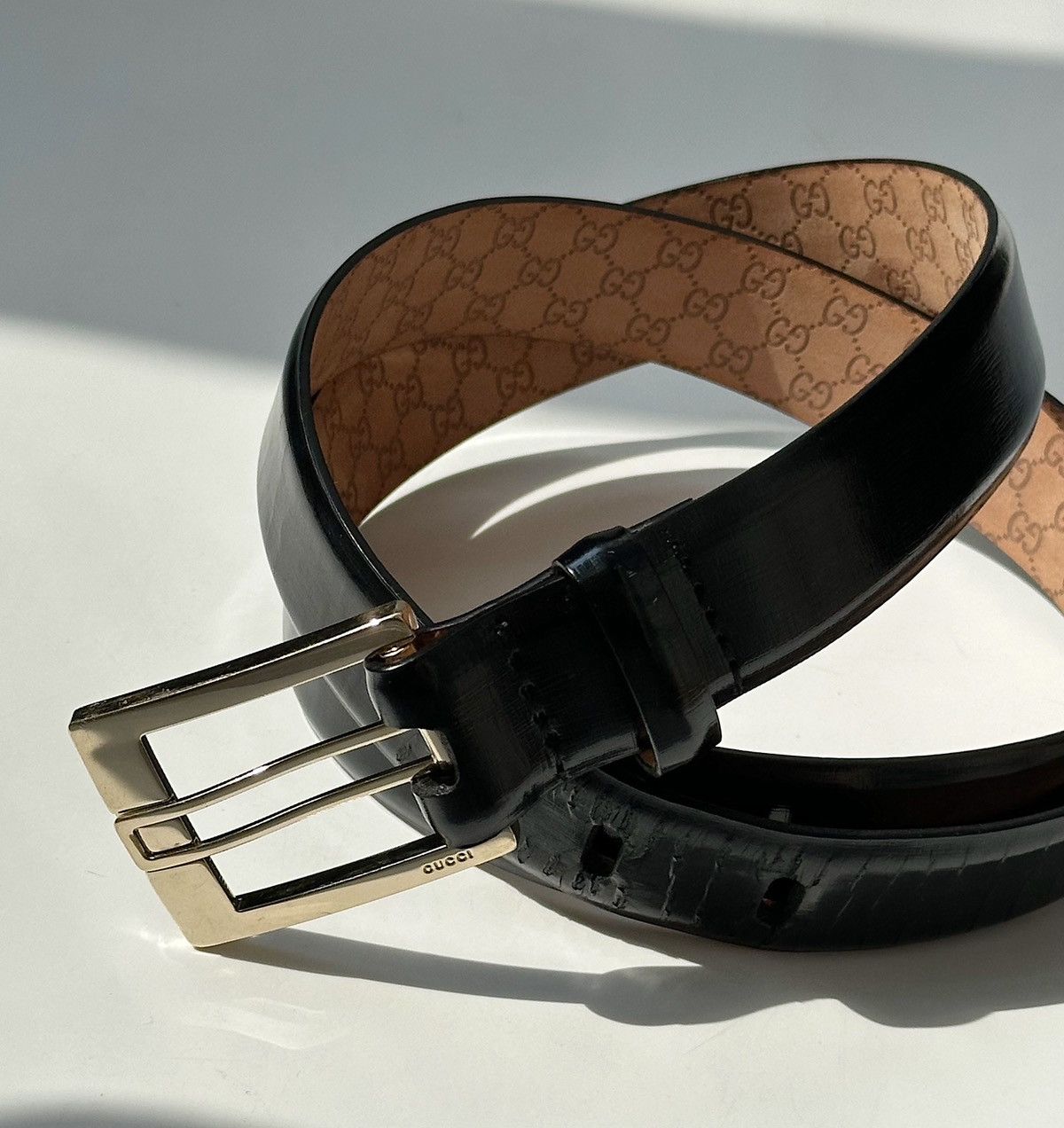 Gucci × Vintage Gucci Scorpion Leather Buckle Belt | Grailed