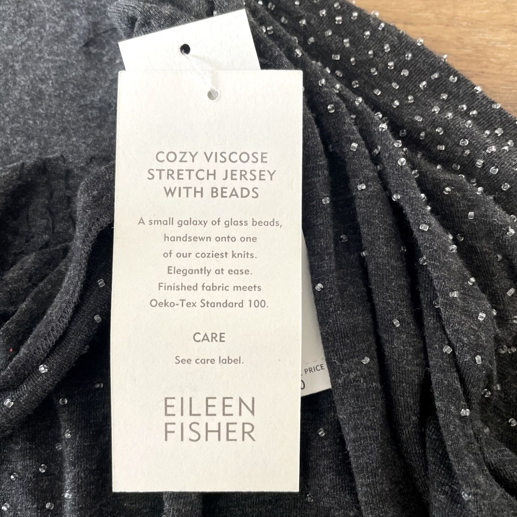 Eileen Fisher Eileen Fisher Beaded Drape Neck Tunic Longsleeve Womens 2XL Gray Pullover Cardigan/Sweater Size XXL / US 16-18 / IT 52-54 - 5 Thumbnail