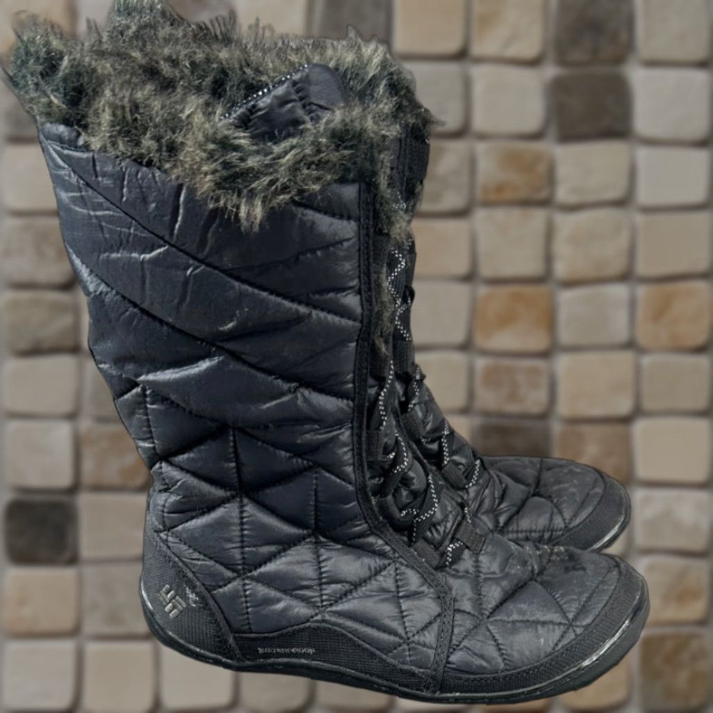 VINTAGE Columbia Snow Boots Women Size Waterproof Mid Calf Black