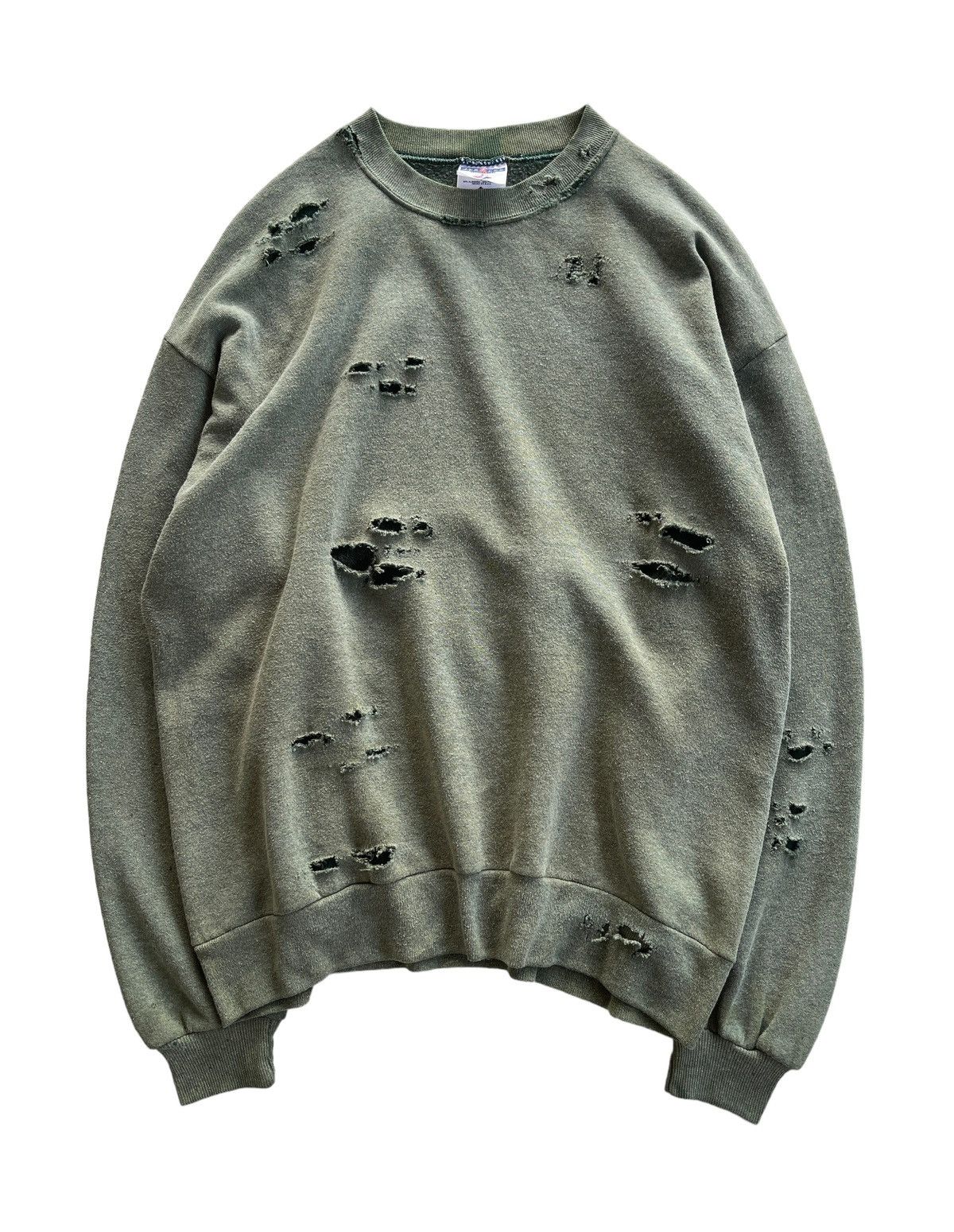 Vintage Vintage 90s Faded Green Distressed Skates Sweatshirt Size US L / EU 52-54 / 3 - 1 Thumbnail