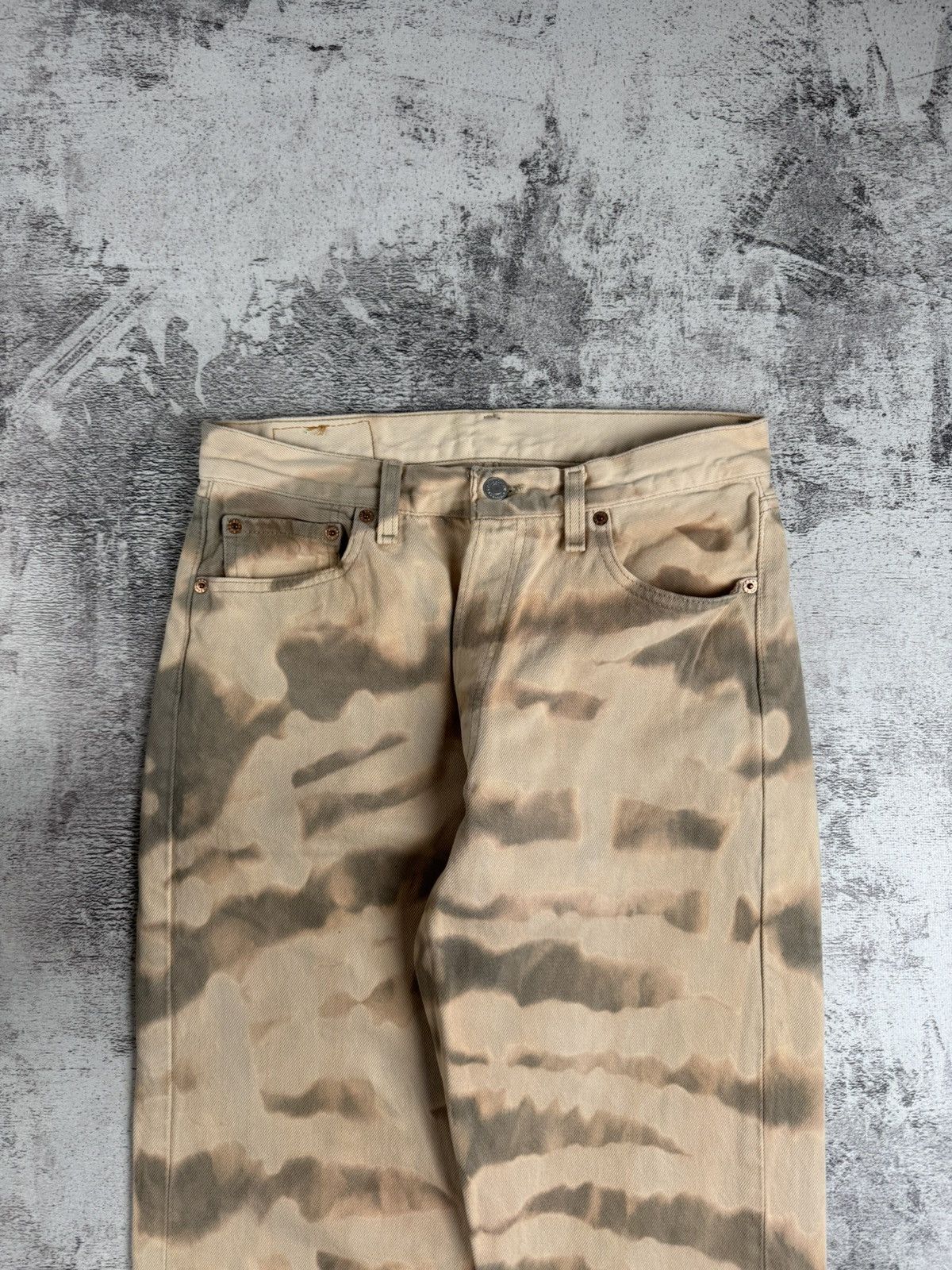 Levi's LEVI’S VINTAGE W30 L32 CUSTOM 1 OF 1 TIE DYE STRIPED DENIM STRAIGHT JEANS TROUSERS Size 30" / US 8 / IT 44 - 15 Thumbnail