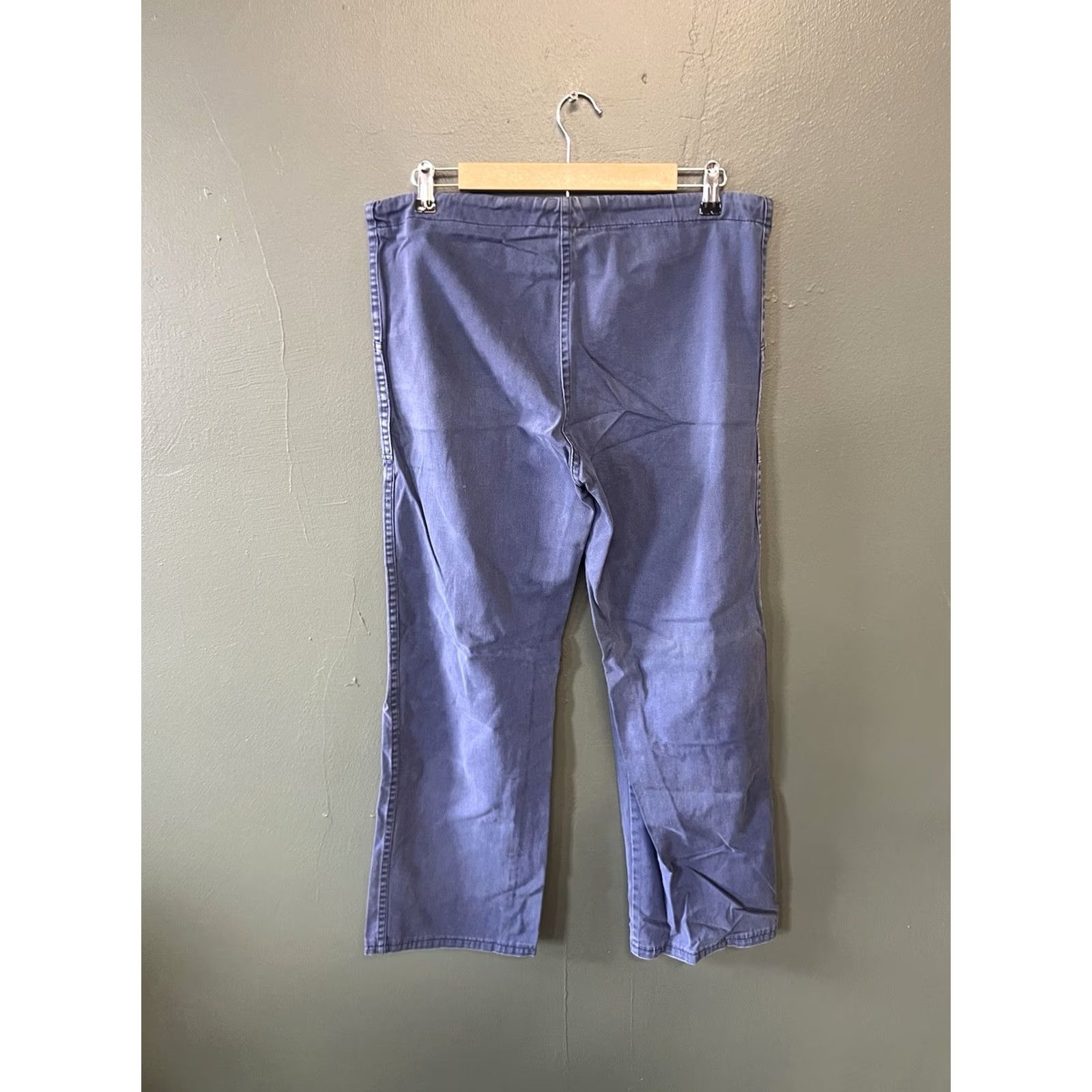 Lands' End VINTAGE Lands' End Denim Pull On Pants Womens Size 10 Dark Blue 28" Inseam Chino Fabric Style Size 32" / US 10 / IT 46 - 2 Thumbnail