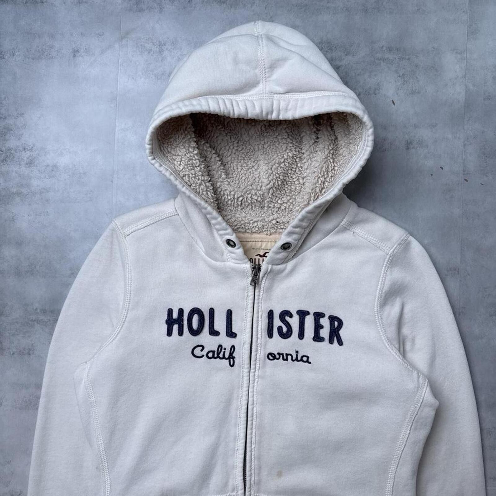 Other Y2K Hollister 00s Sherpa White Zip Up Jacket Size M / US 6-8 / IT 42-44 - 4 Thumbnail